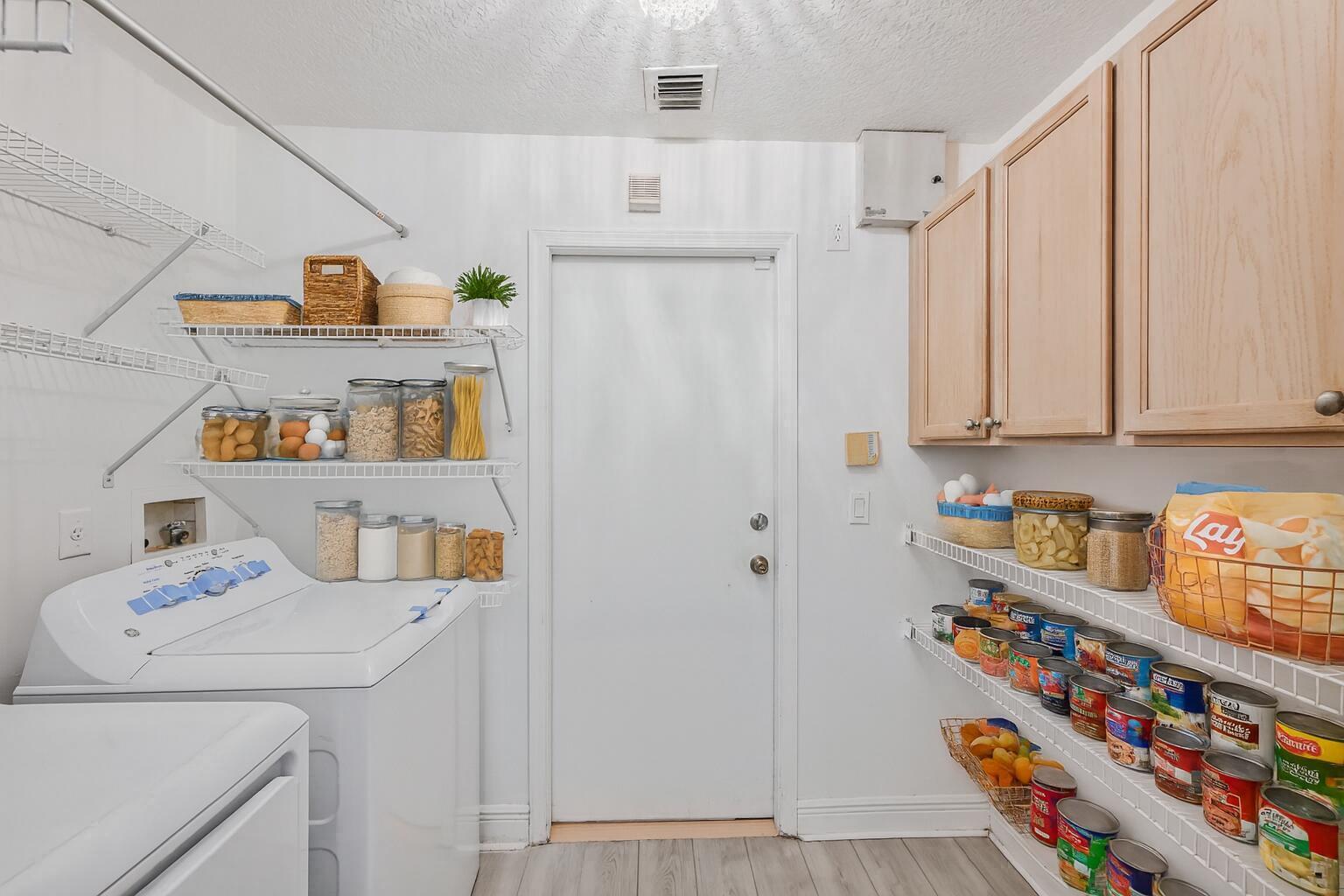 Organized Laundry and Pantry Room