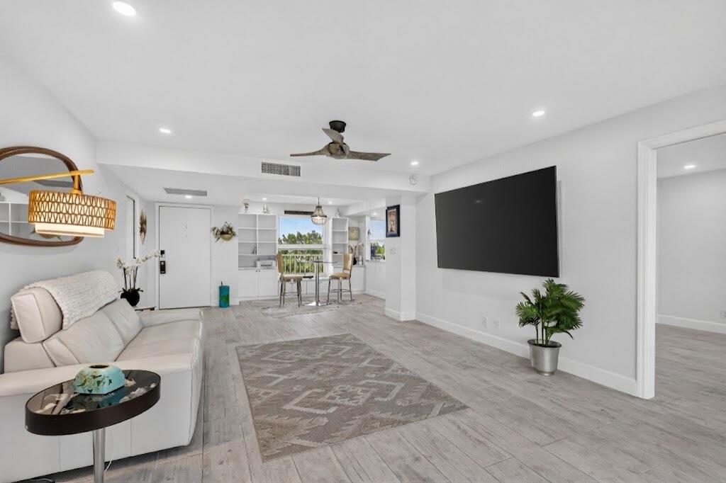 Living room with cord removed from TV