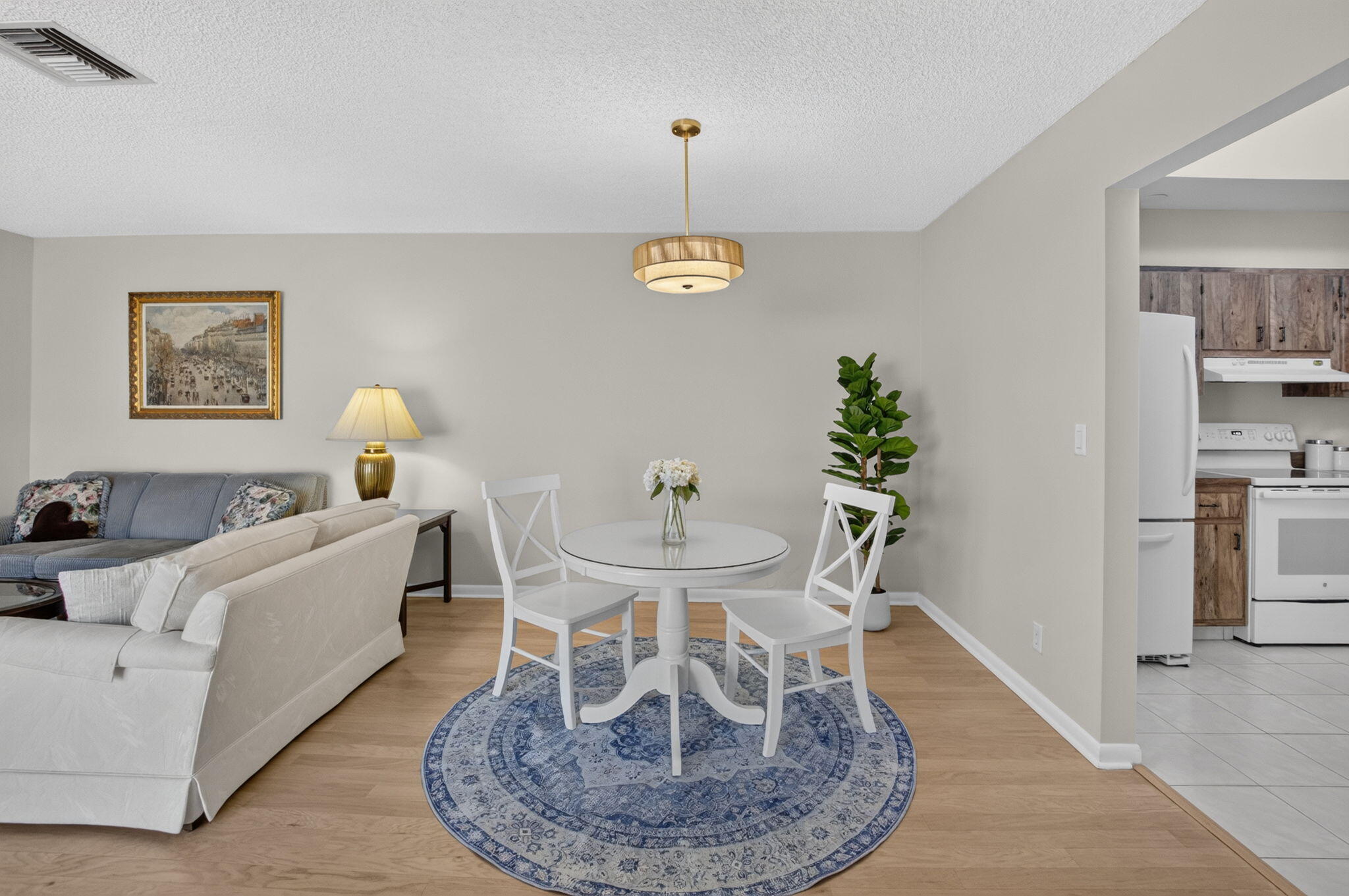 New light fixture in dining area