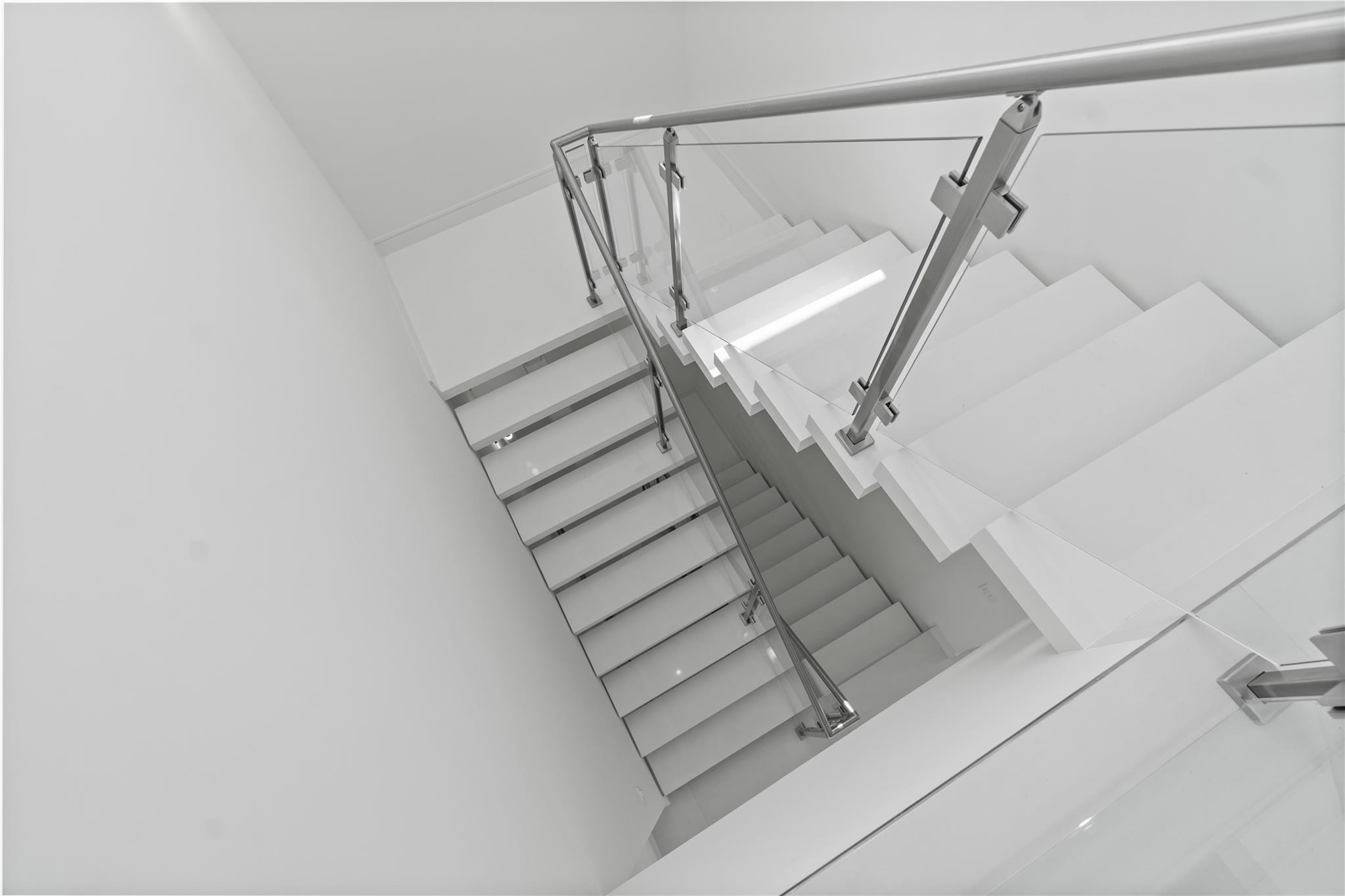 Staircase to rooftop lounge area