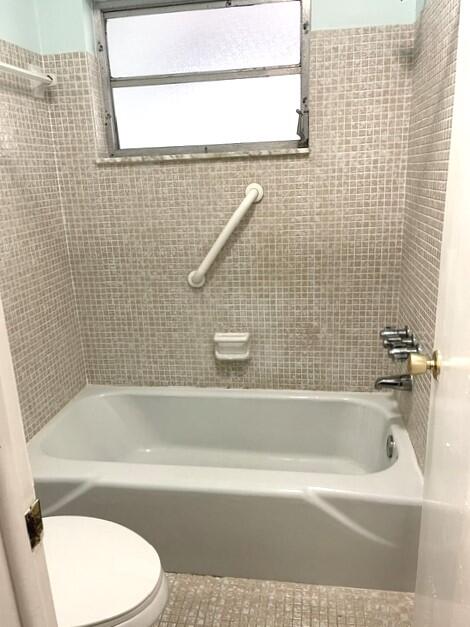 Master bathroom with tub shower combo