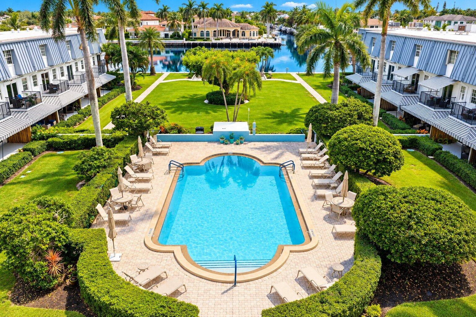 Heated and chilled pool along the intracoastal