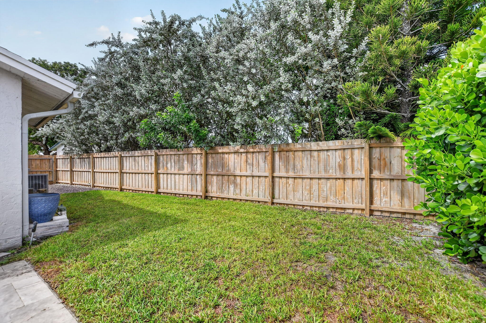 Completely fenced in yard