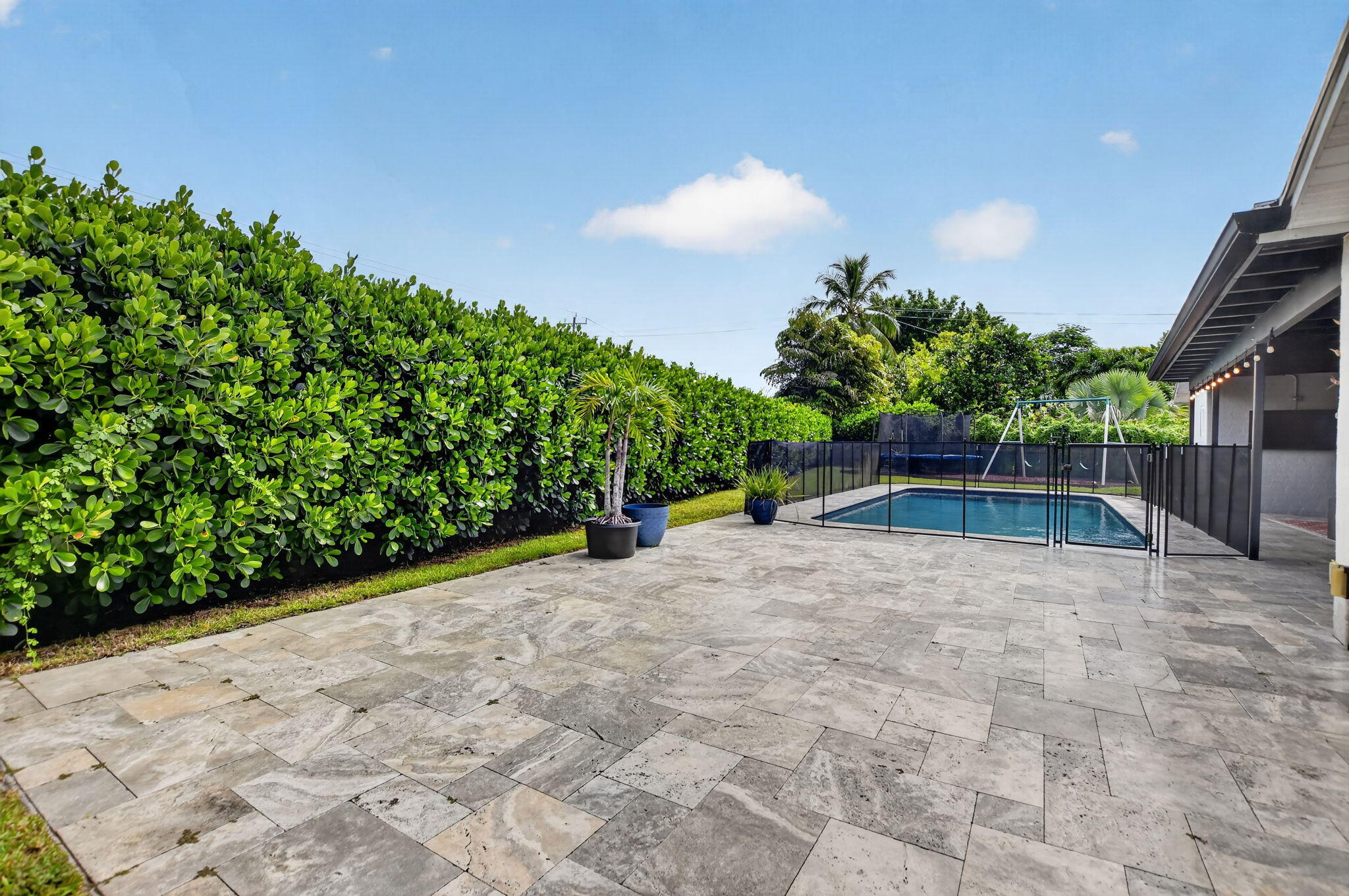 Lush landscaping and ultra private