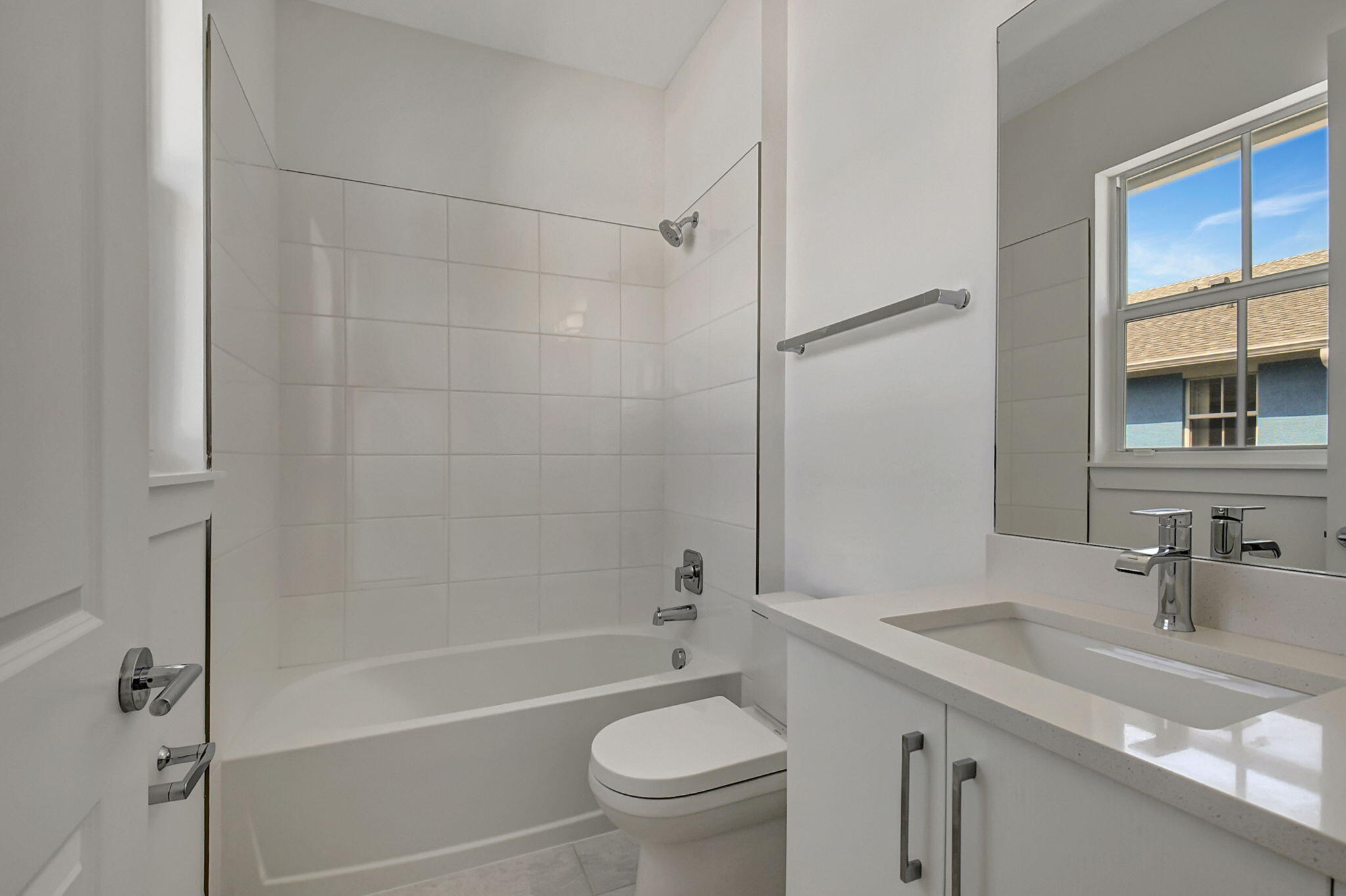 guest bath with tub and shower