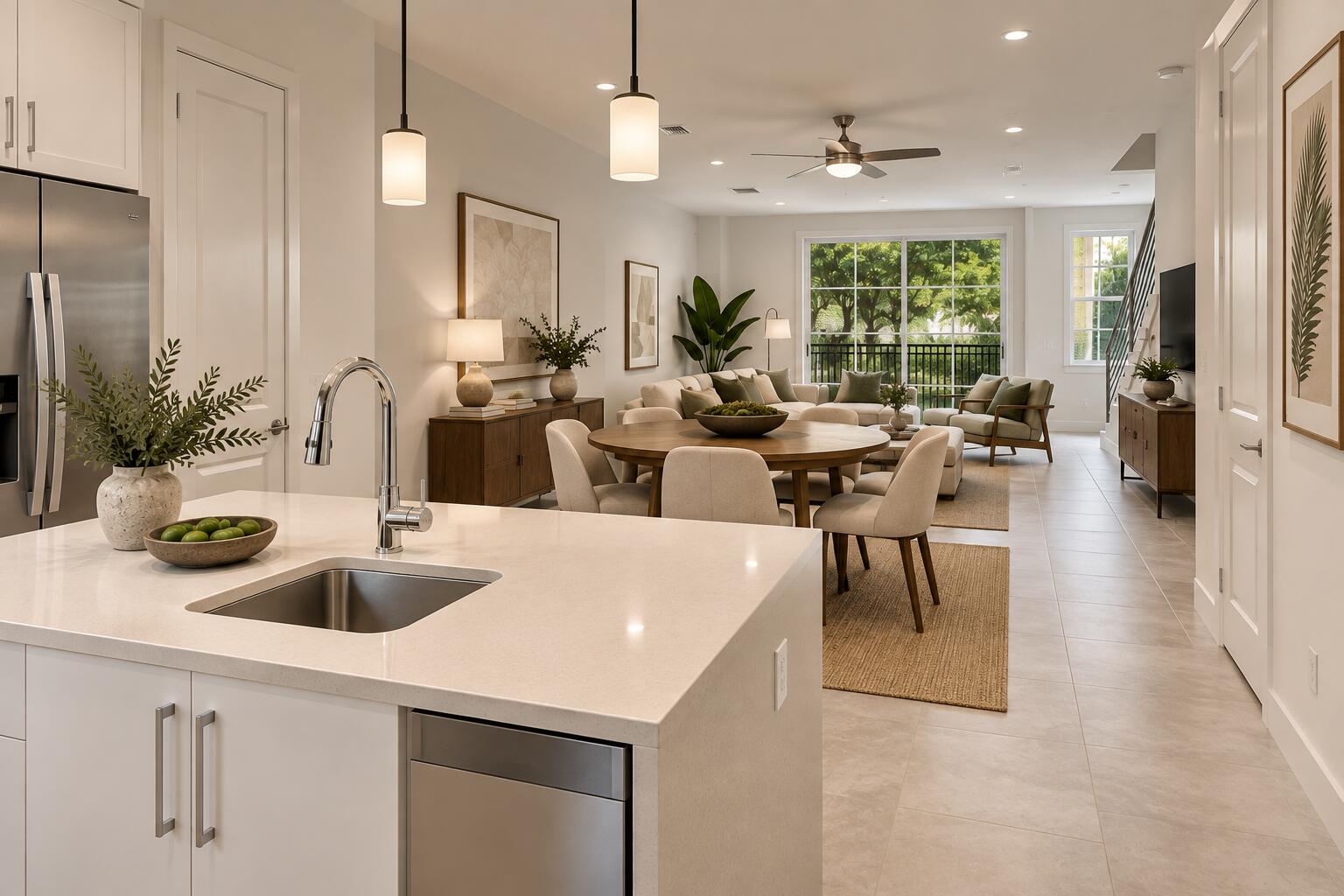 artis render dining area from kitchen
