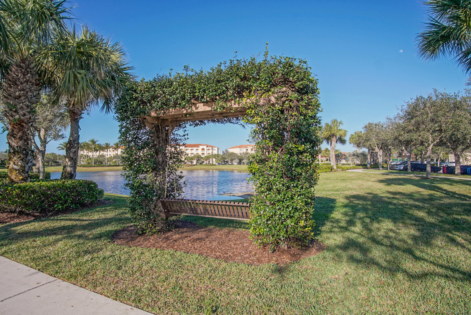 Enjoy time on one of the multiple swings overlooking the ponds.