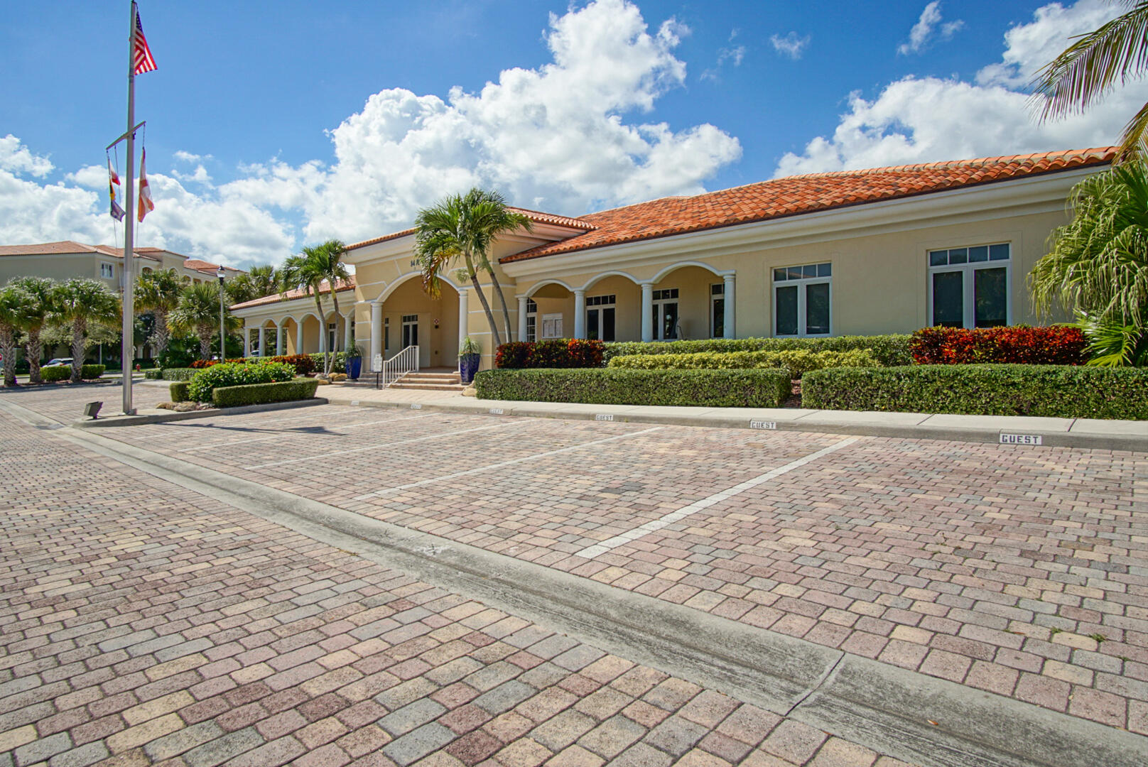 Picture of clubhouse. Also, there are several grill stations throughout the community.