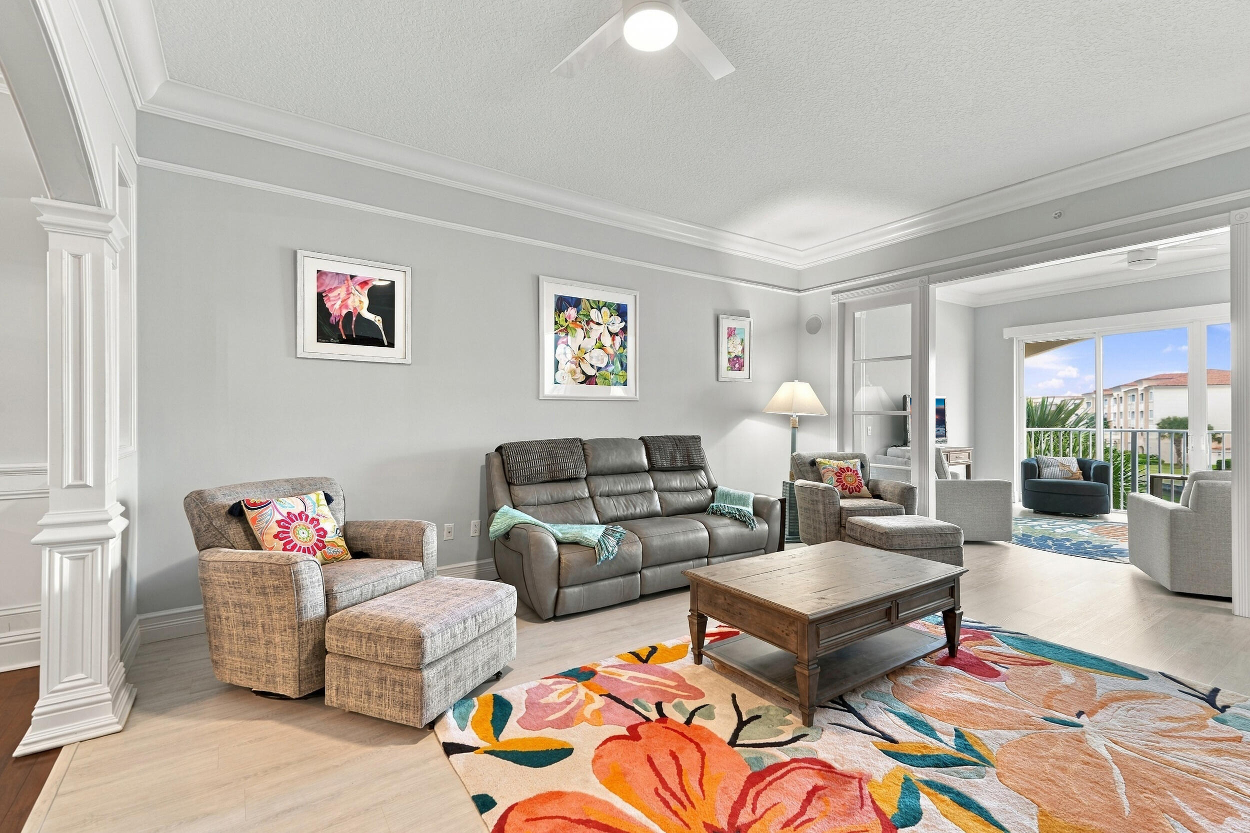 Spacious living room. Home is being sold fully furnished, turn-key.