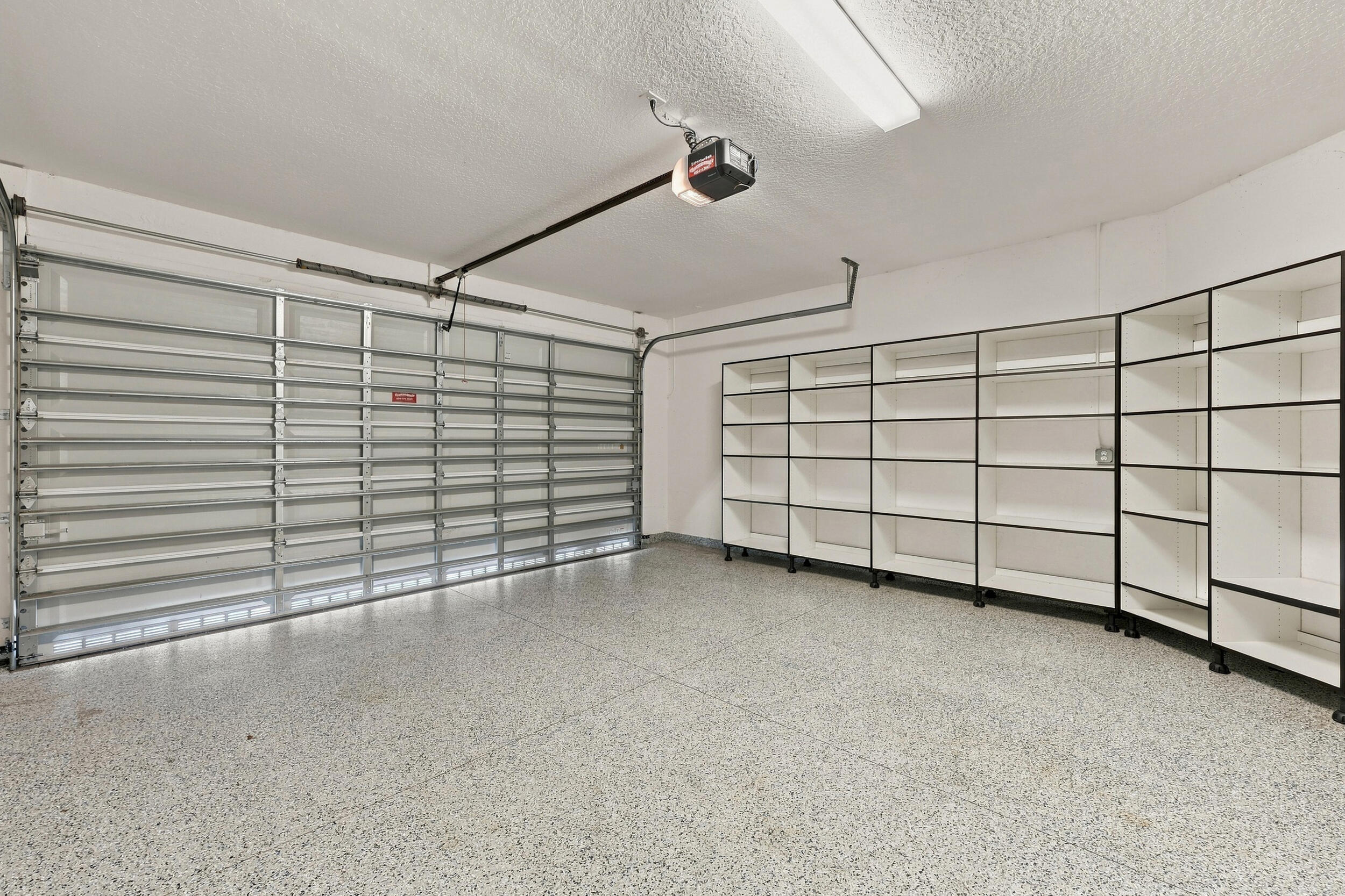 2 car garage plus storage shelves