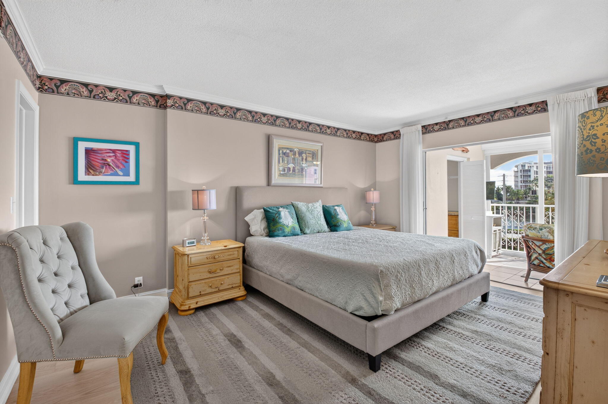 Primary bedroom with view