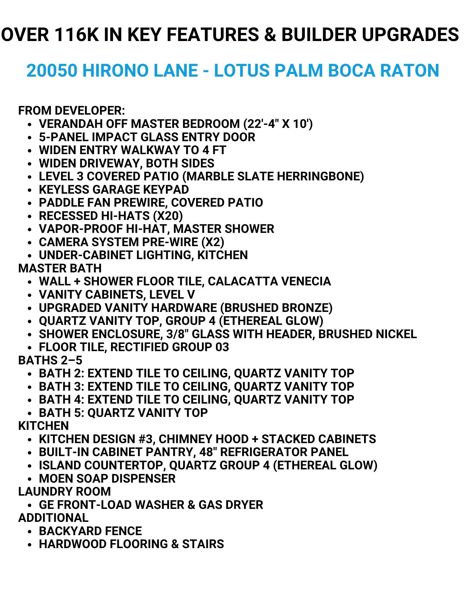 LIST OF IMPROVEMENTS (2)