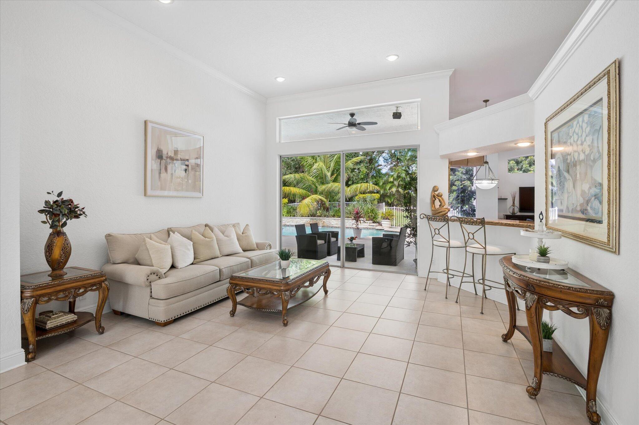 Living room views to back patio