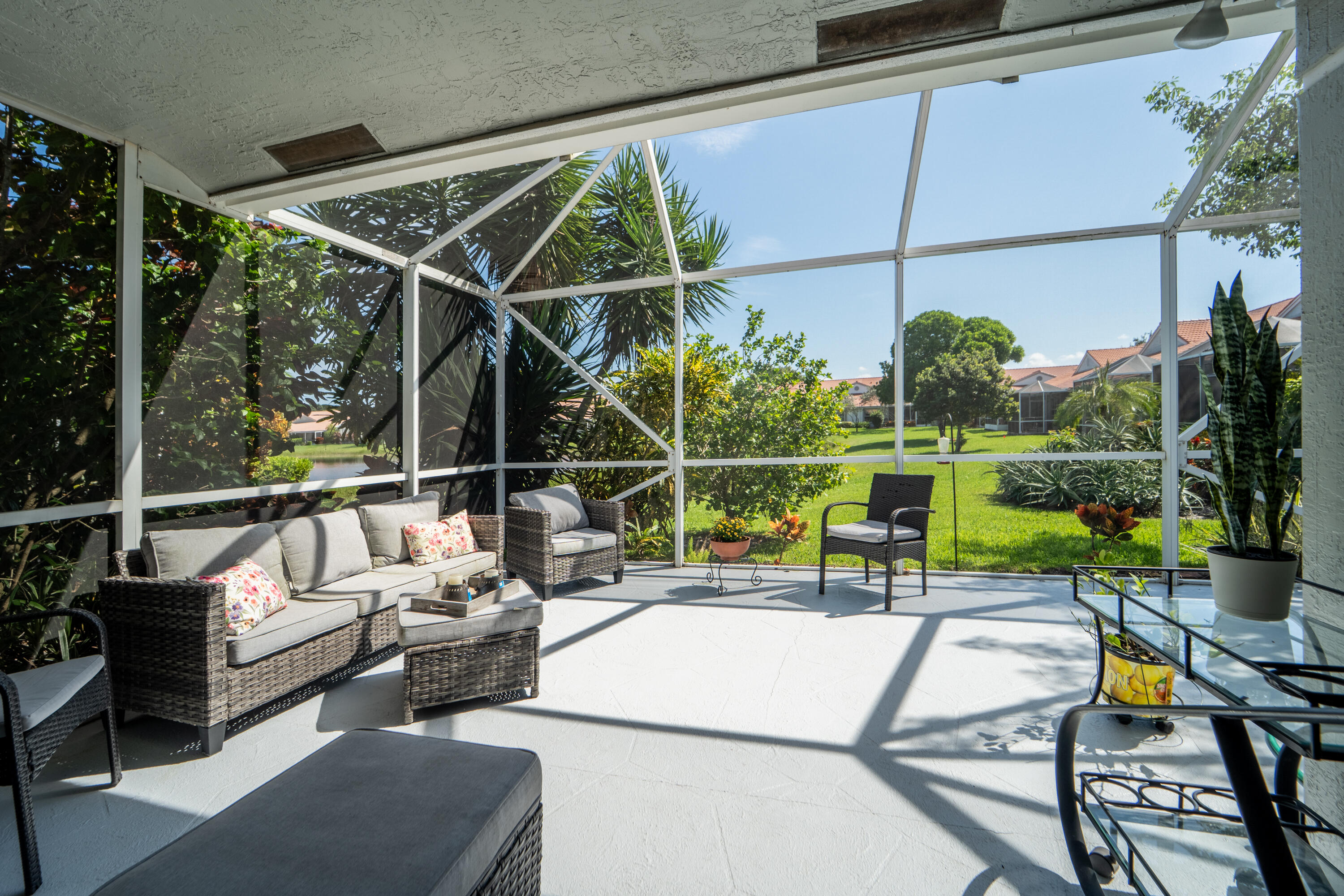 Lights, ceiling fan, and electric on the patio.