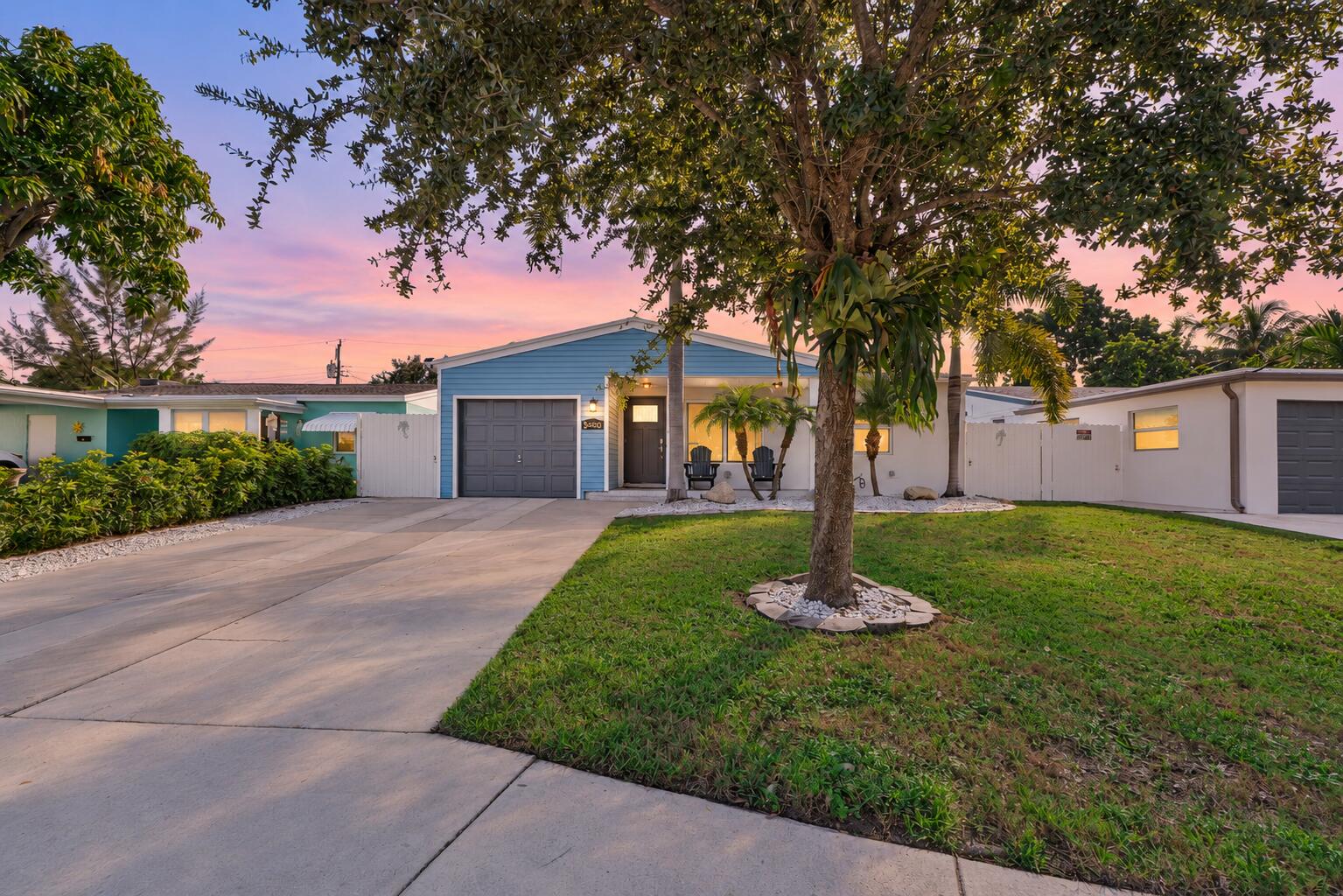 Bright twilight blue house Bright twilight blue house