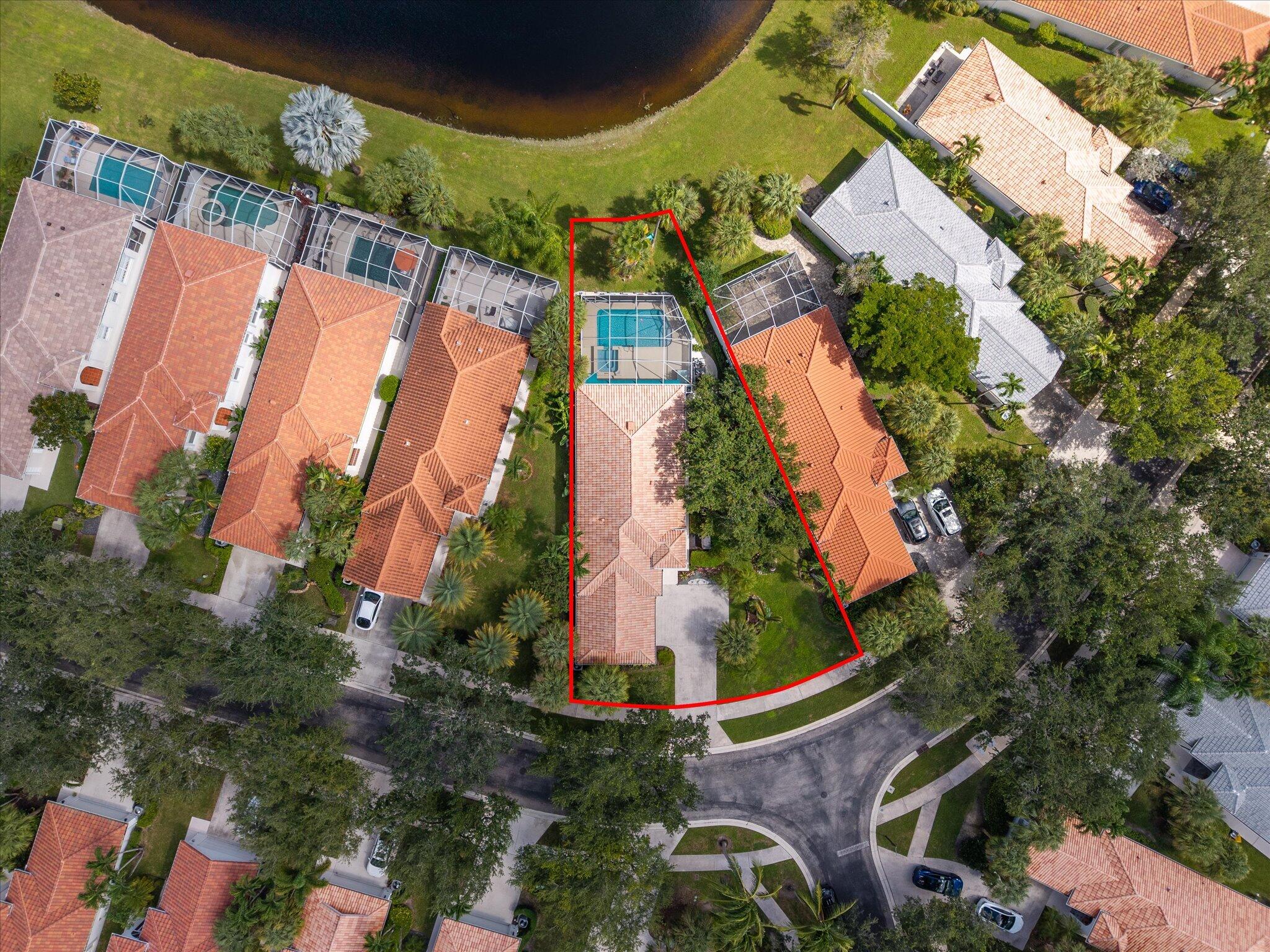 Aerial Pie Shaped Lot
