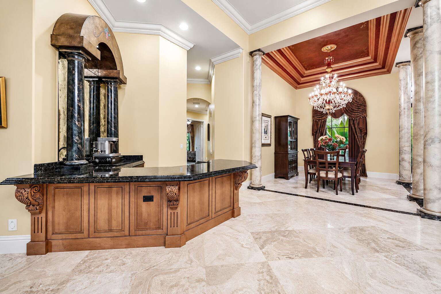 Custom Wet Bar in Living & Dining Room