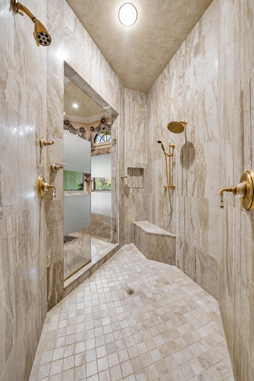 All Marble Dual Access Luxury Spa Shower