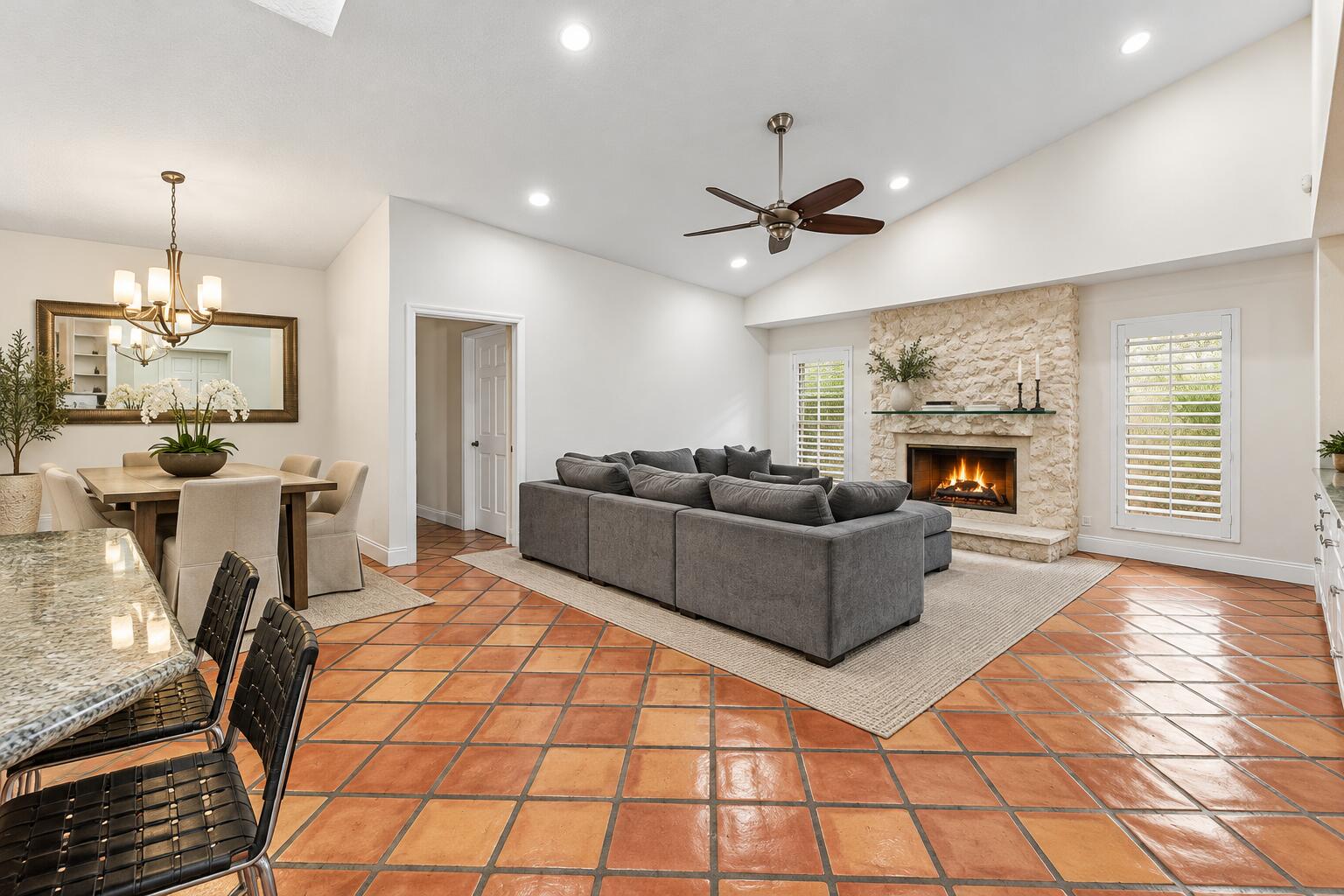 Family room open to Kitchen