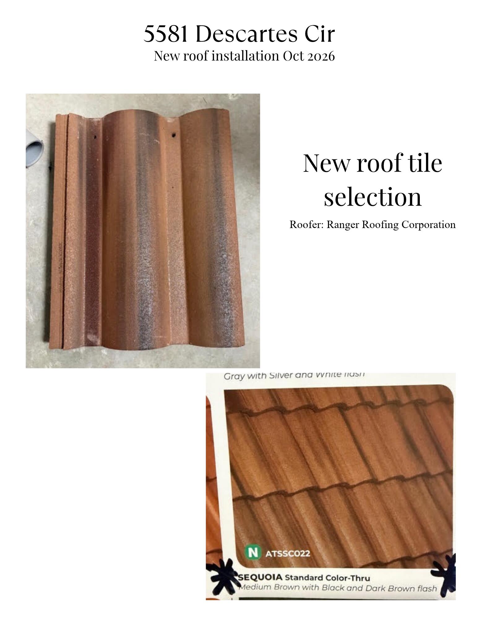 New Roof Tile Selection