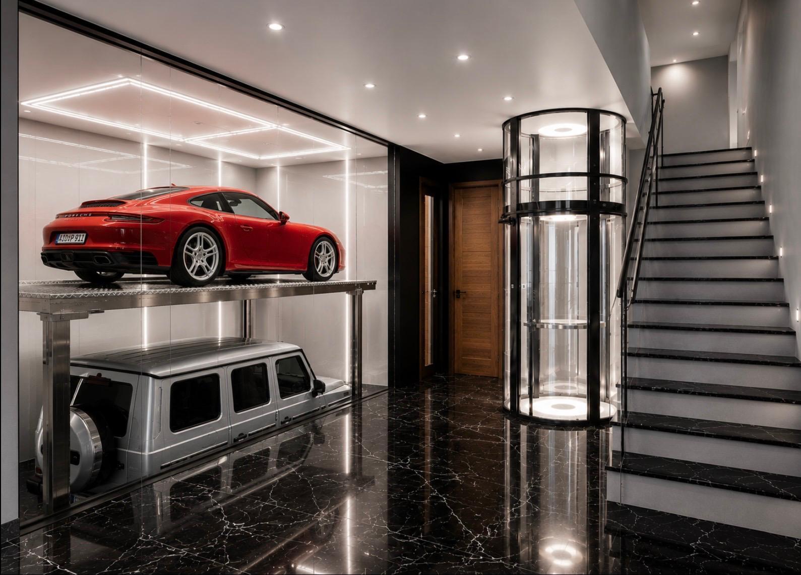 Gaudi villas, glassed garage with car lift and private elevator
