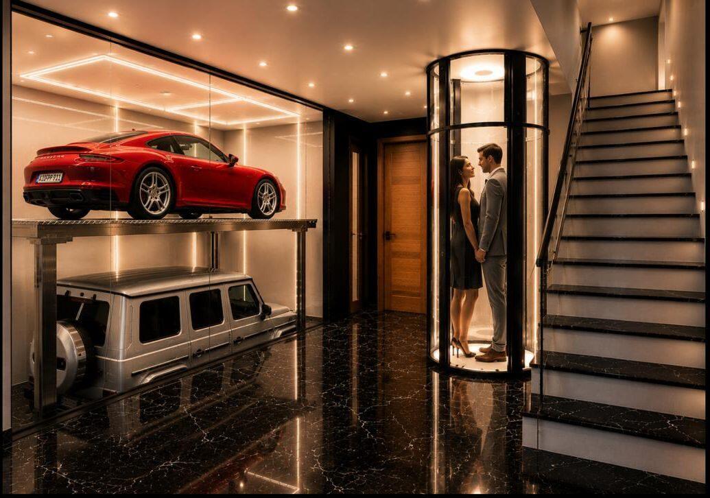 Gaudi villas, glassed garage with car lift and private elevator