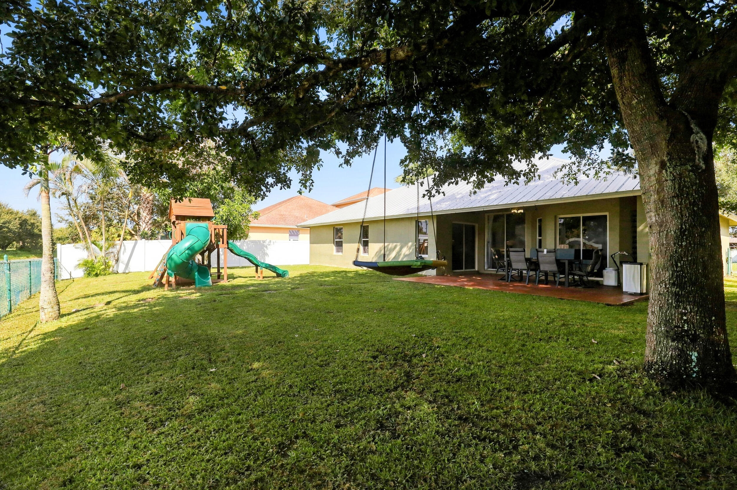 backyard, playground included in sale