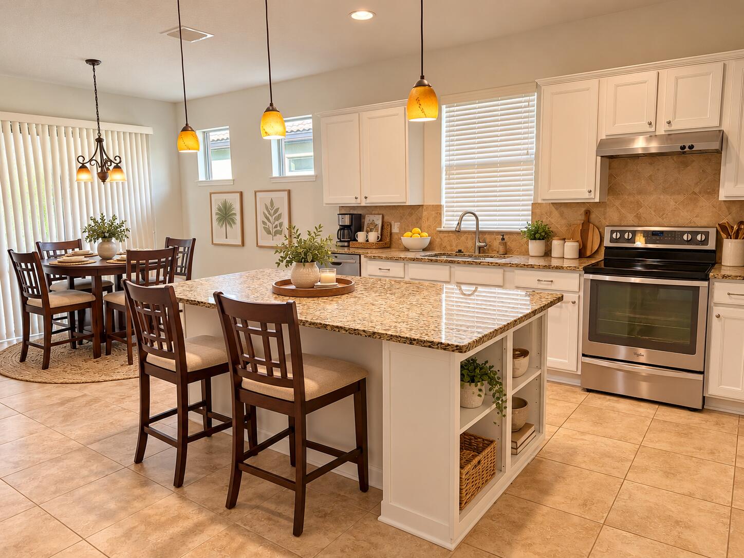 virtually staged kitchen