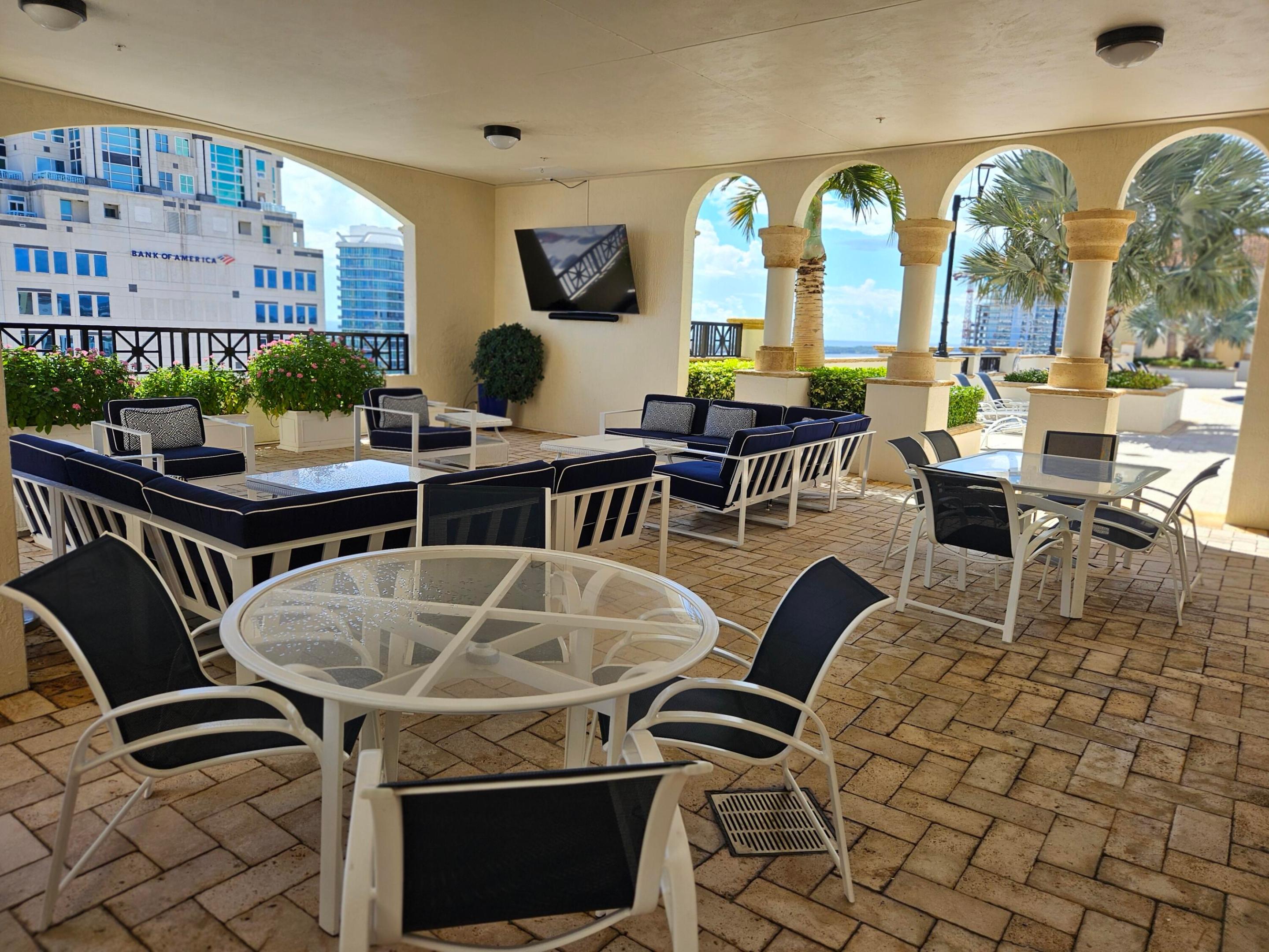 TV Pool Seating Area