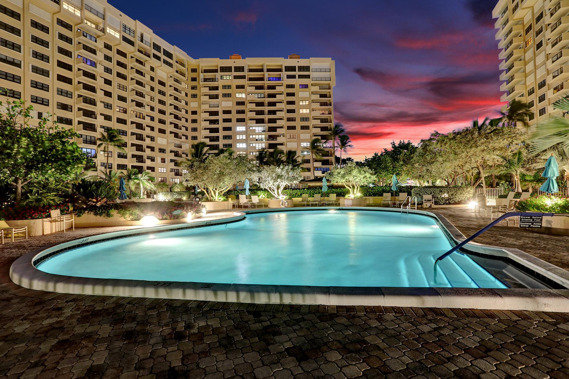 Nighttime Pool View
