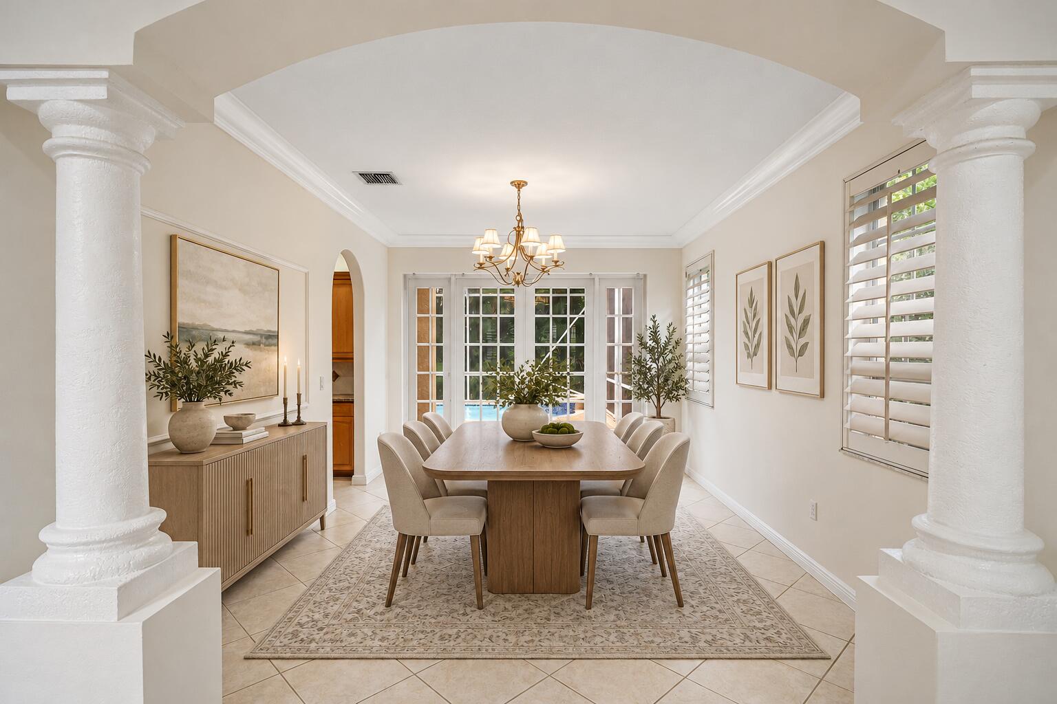 Elegant Neutral Dining Room Retreat