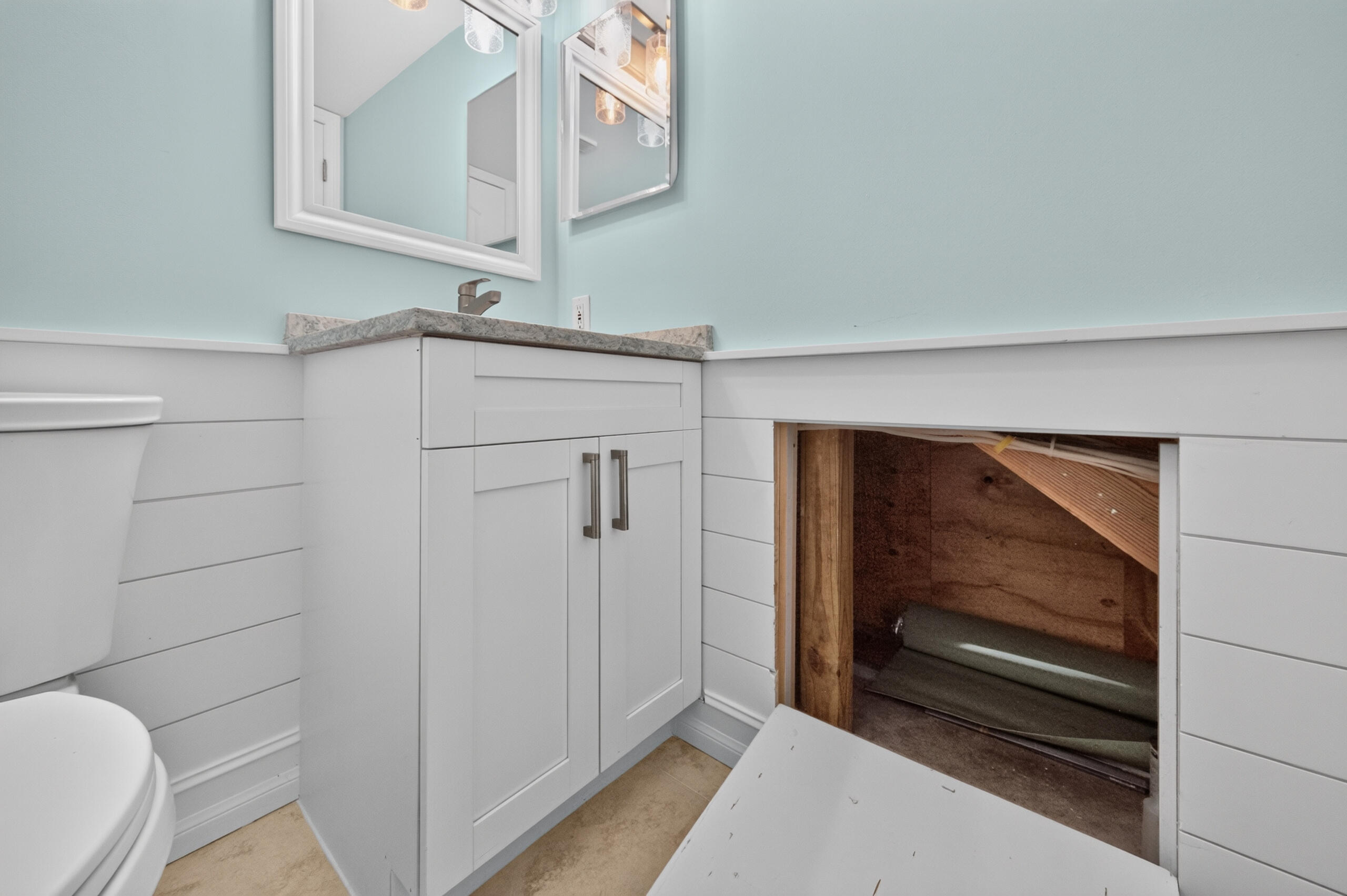 extra custom storage under the stairs