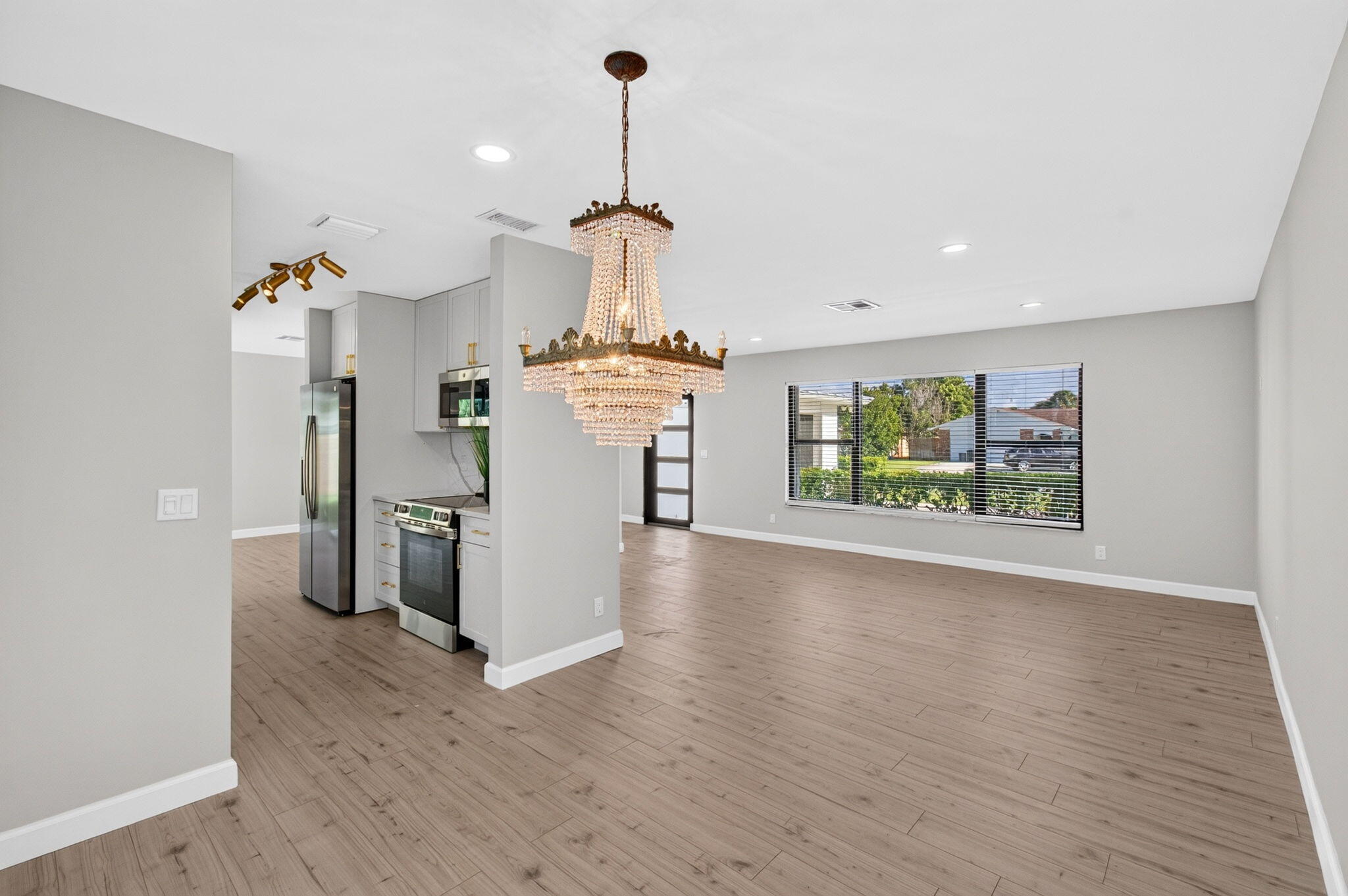 Dining with entrance to kitchen