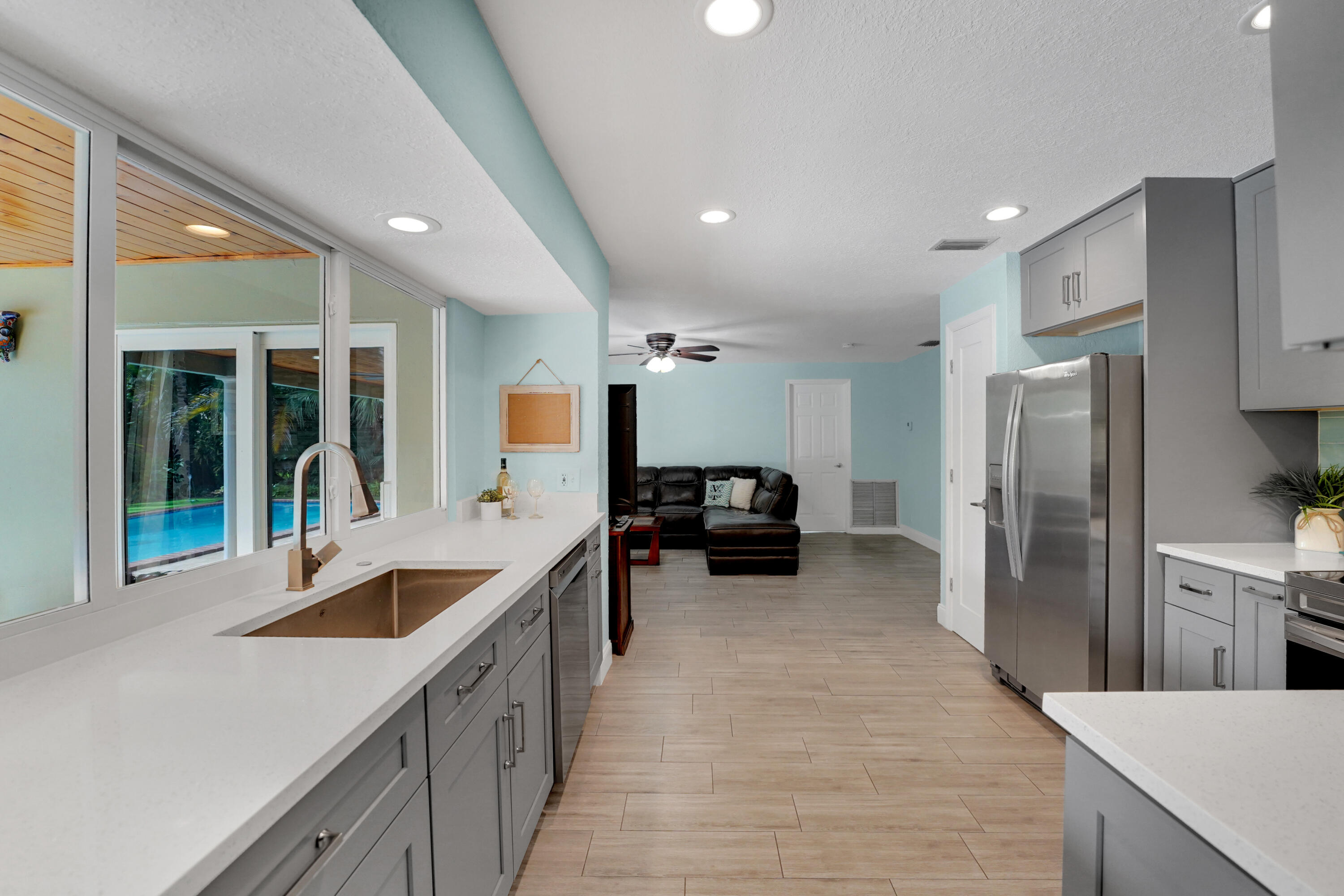 Large updated open kitchen