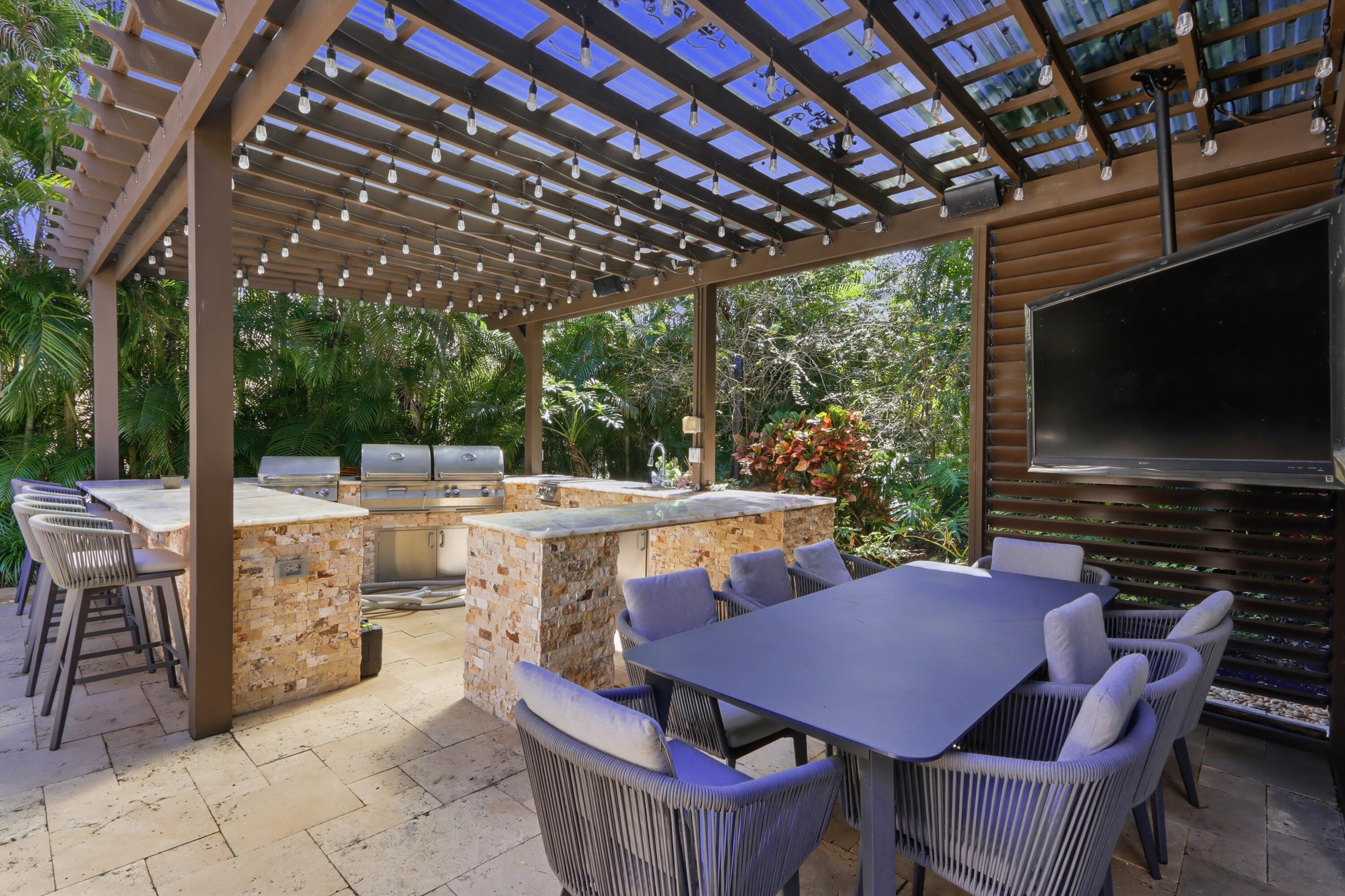 Outdoor Kitchen and Dining Area