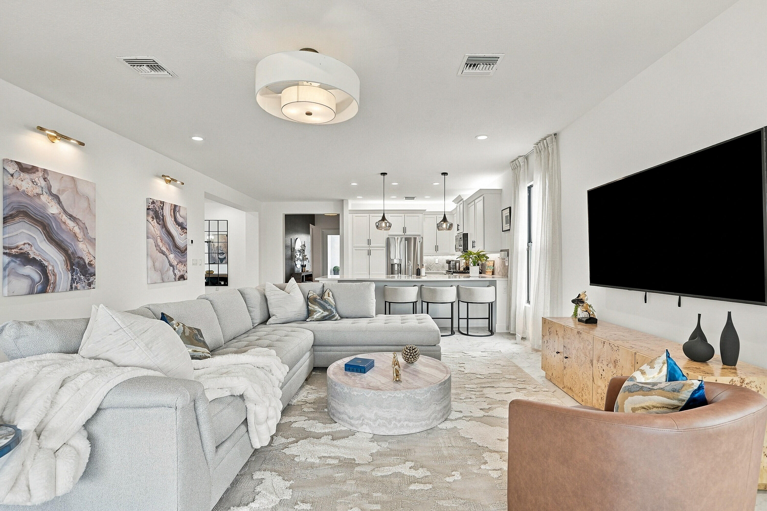 Open Living and Kitchen area