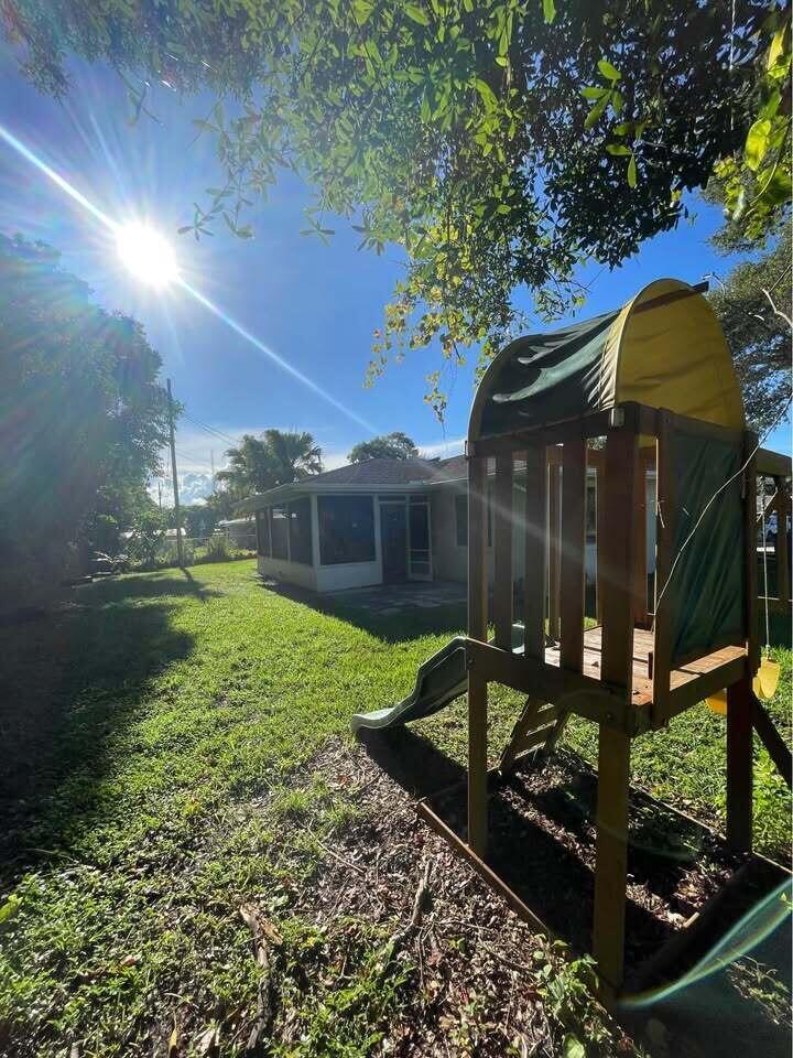 yard with playset