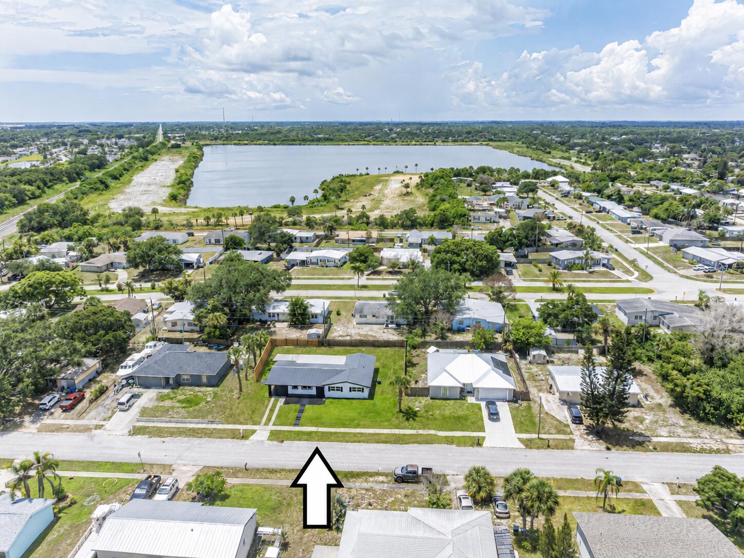 Aerial home with new privacy fence