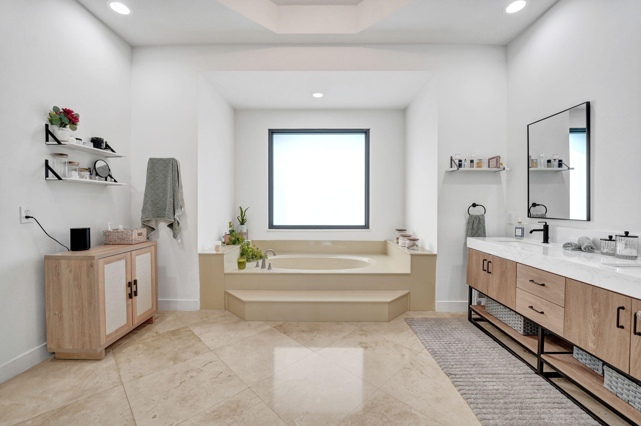 Large soaking tub