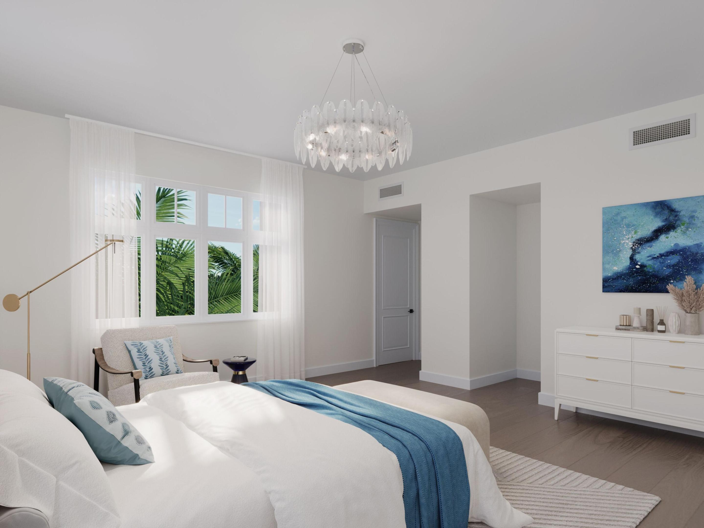 Multi-pane windows with integrated grid patterns, wood-finish flooring, decorative multi-tiered pendant lighting, and crisp white wall finishes Multi-pane windows with integrated grid patterns, wood-finish flooring, decorative multi-tiered pendant lighting, and crisp white wall finishes