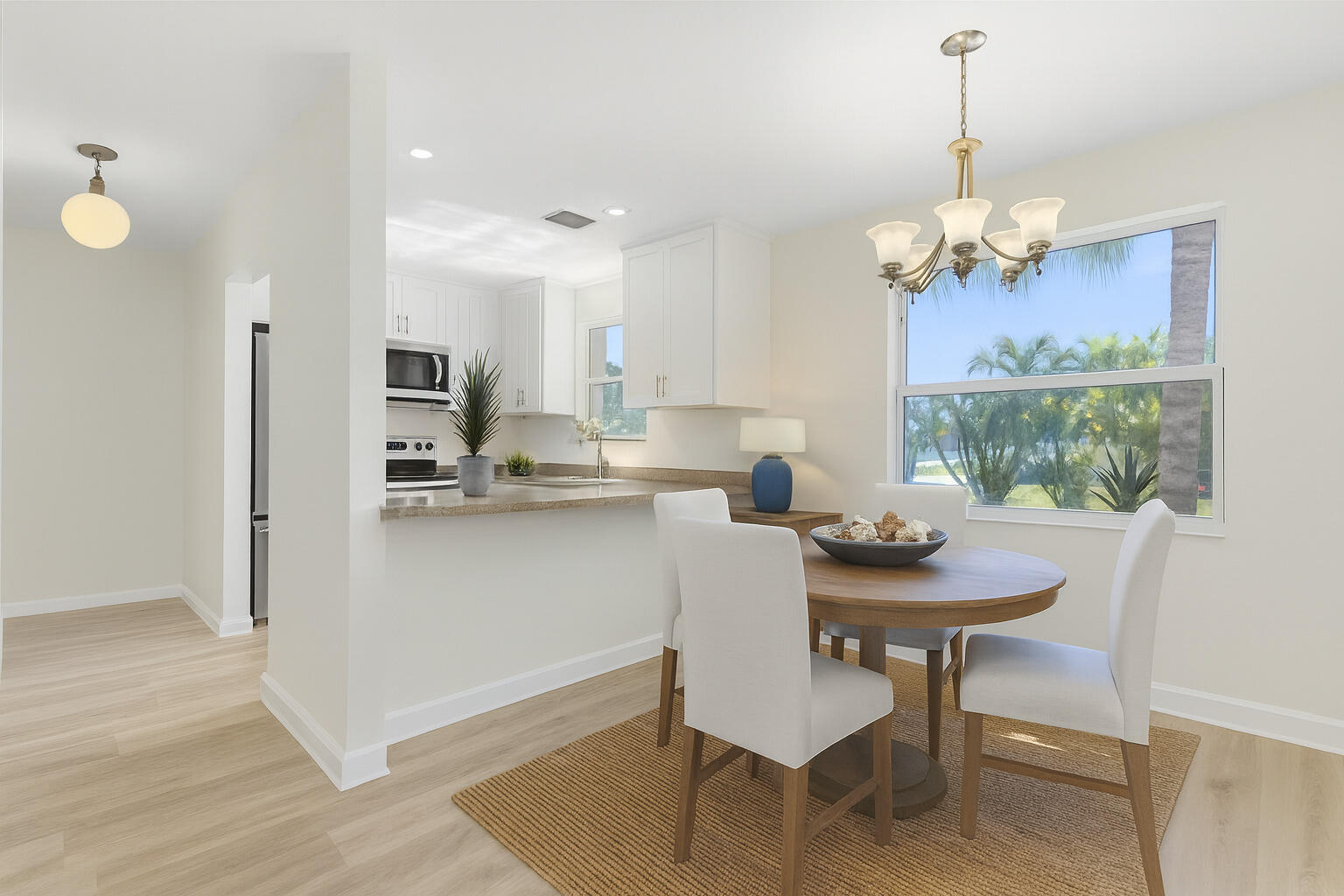 Virtually staged dining area