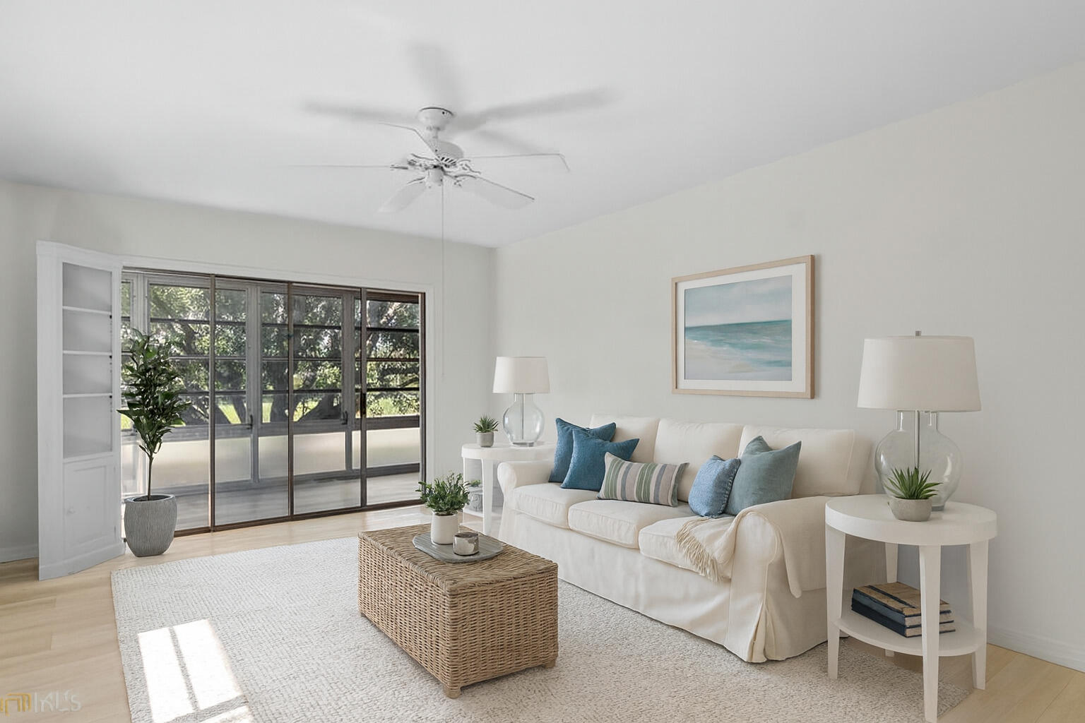 Virtually staged living room