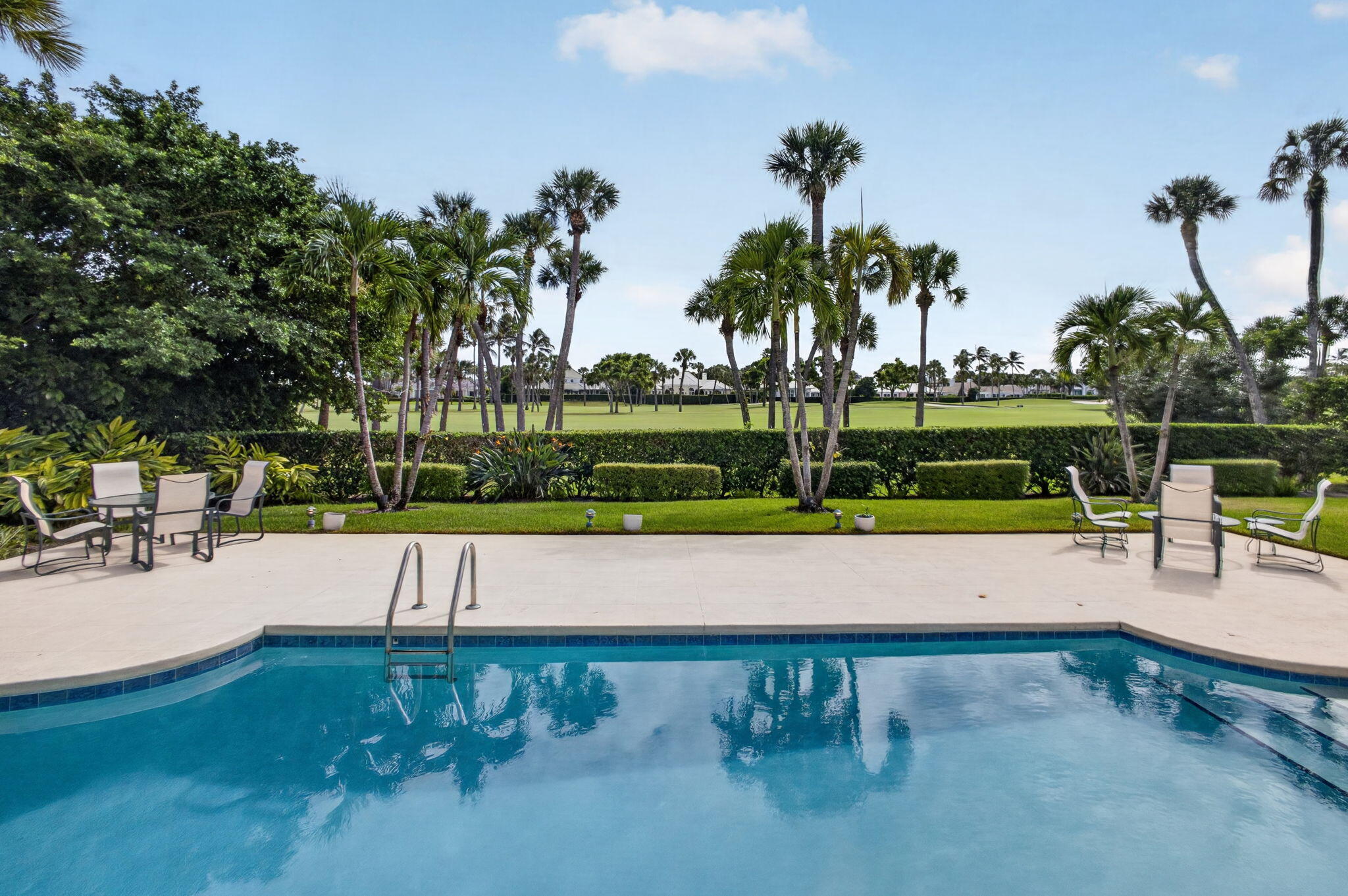 Pool view of golf course