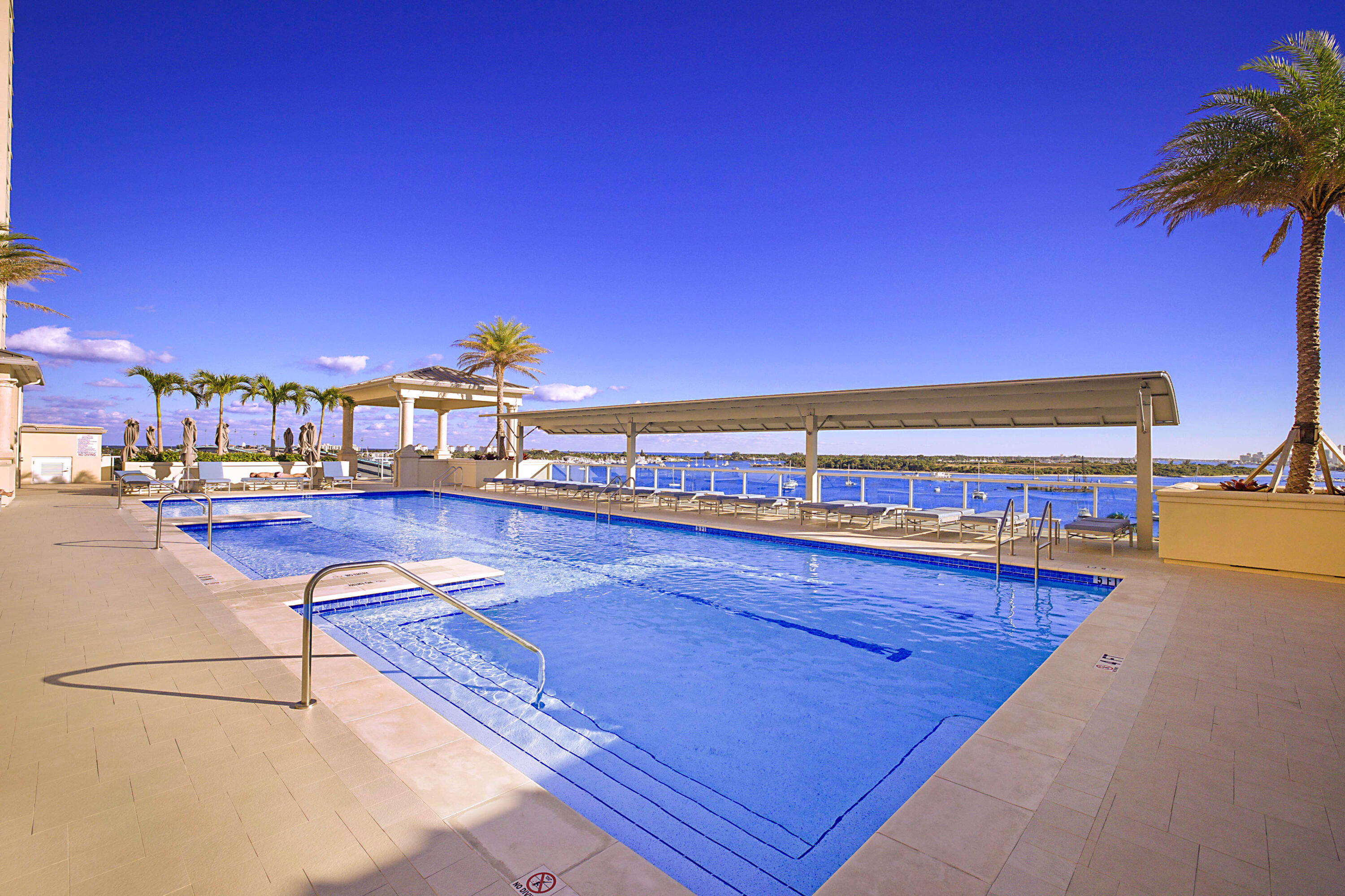 UNOBSTRUCTED WATER VIEWS FROM POOL DECK