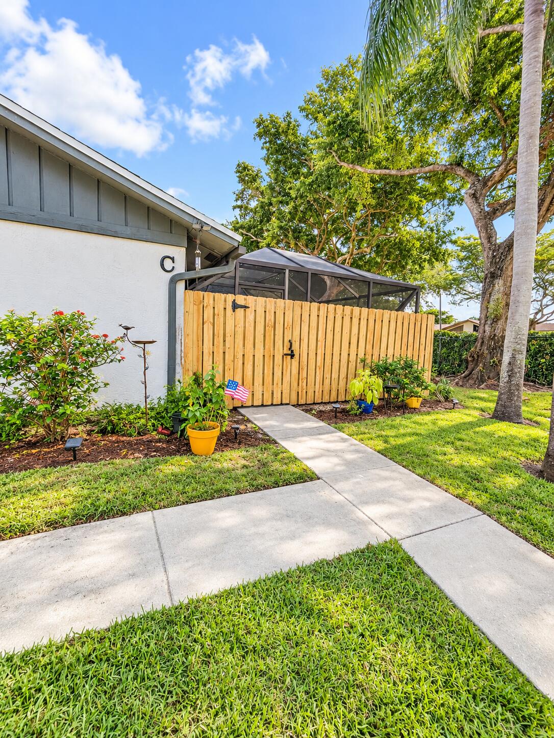 Front gate and walkway