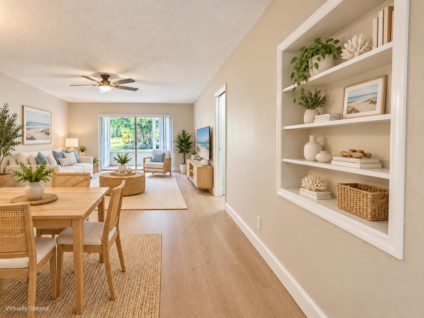 Dining area opens to living room