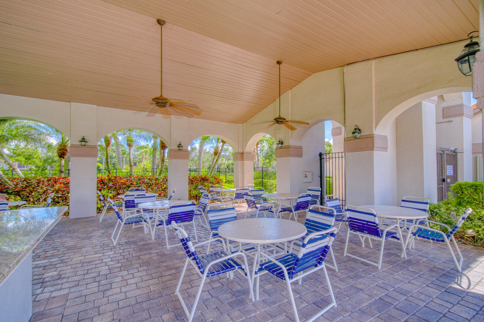 Covered community sitting area.