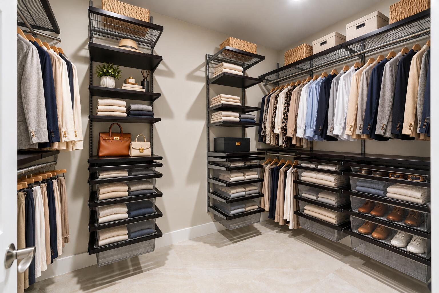Organized Modern Walk-In Closet