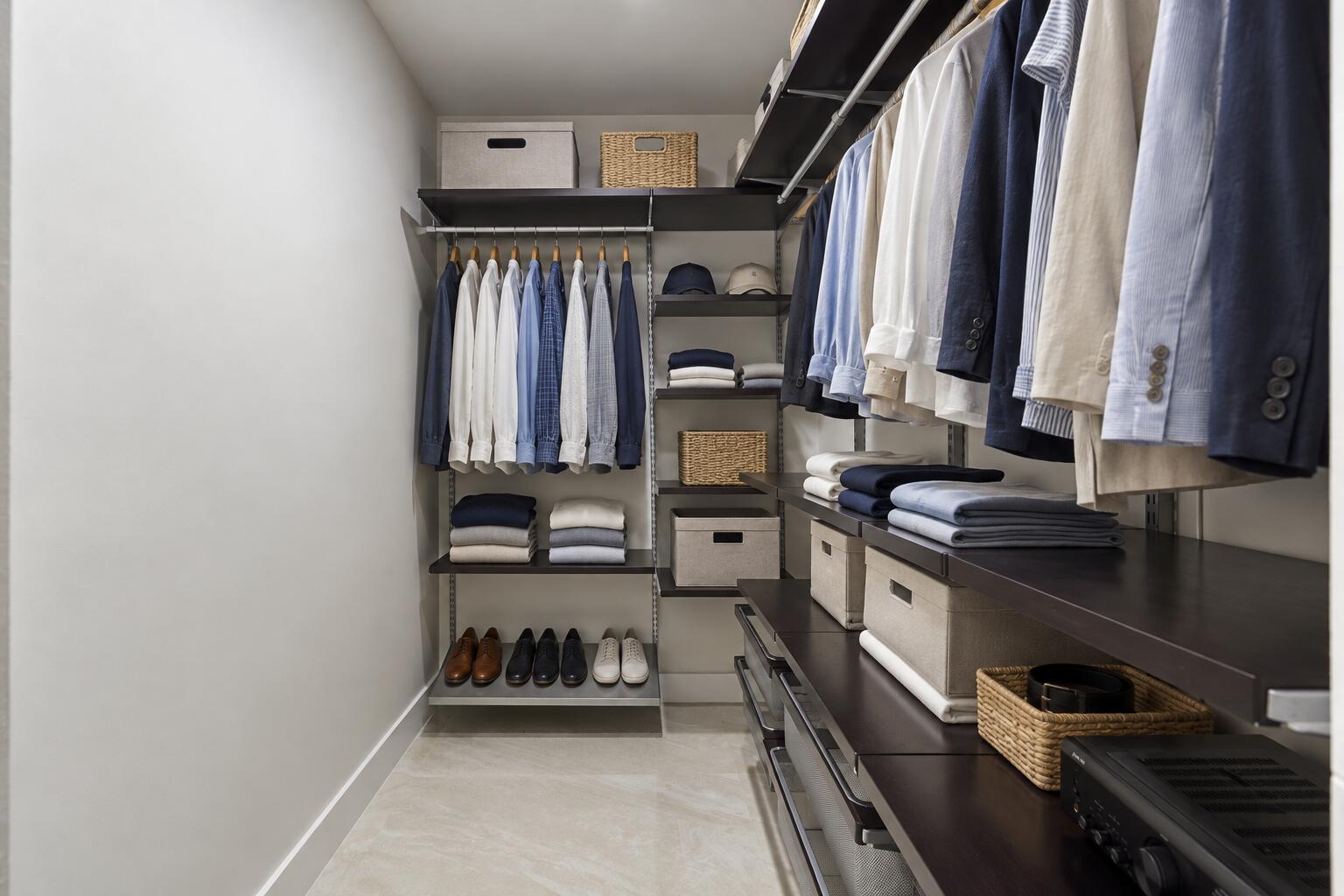 Modern Charcoal Wood Walk-In Closet