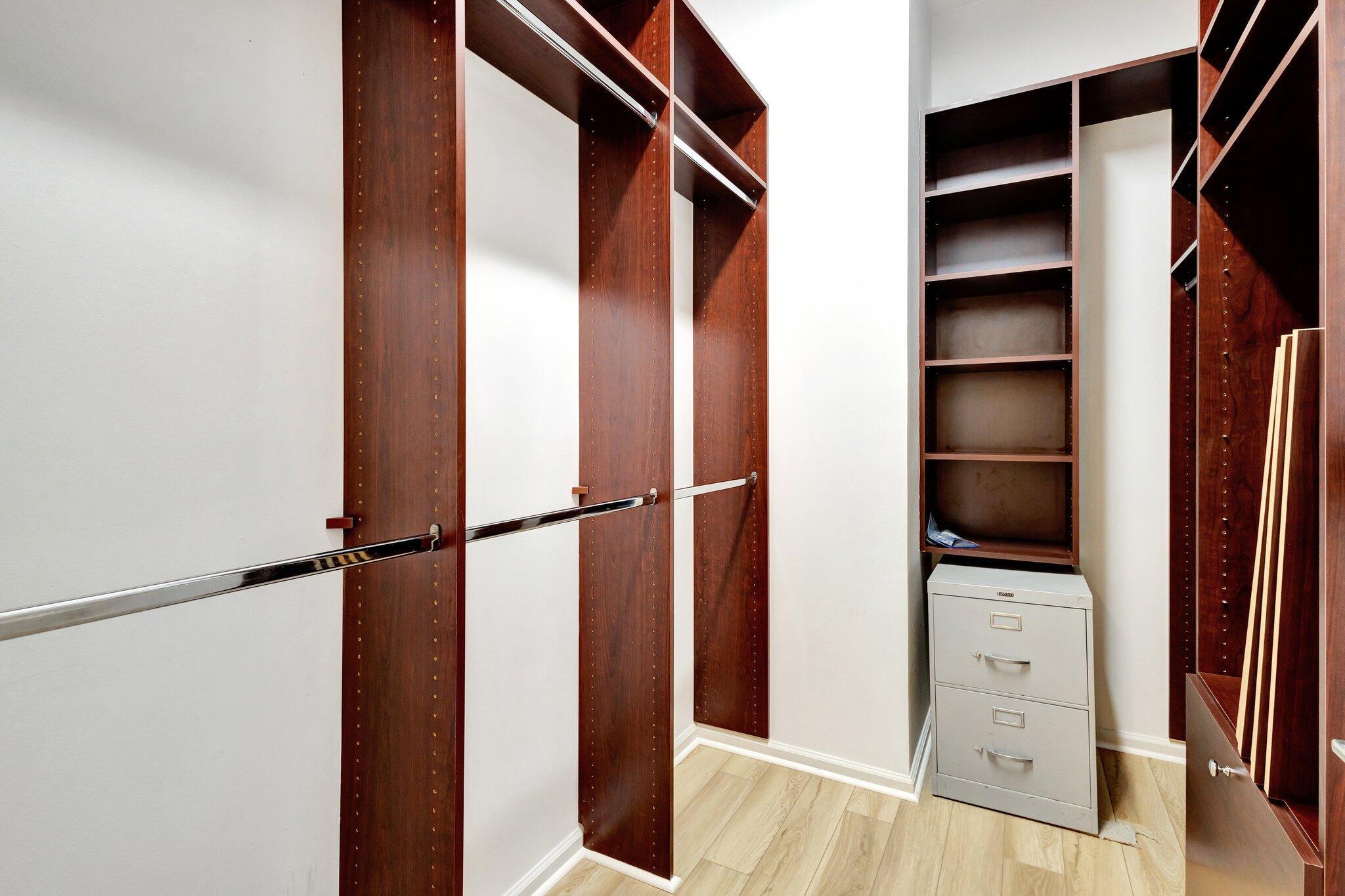 Built in closet downstairs bedroom
